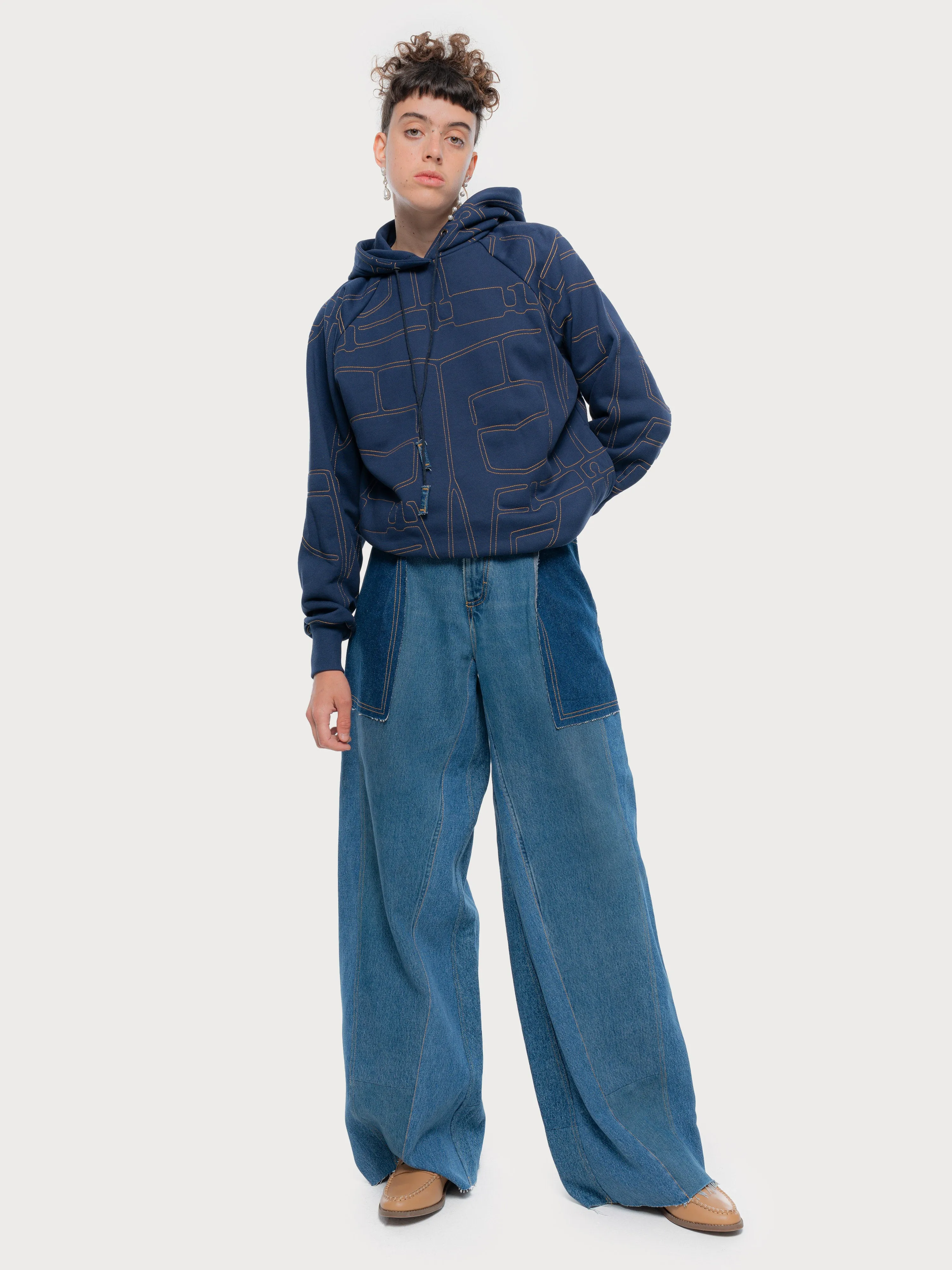 Denim Stitch Hoodie sold by KSENIASCHNAIDER