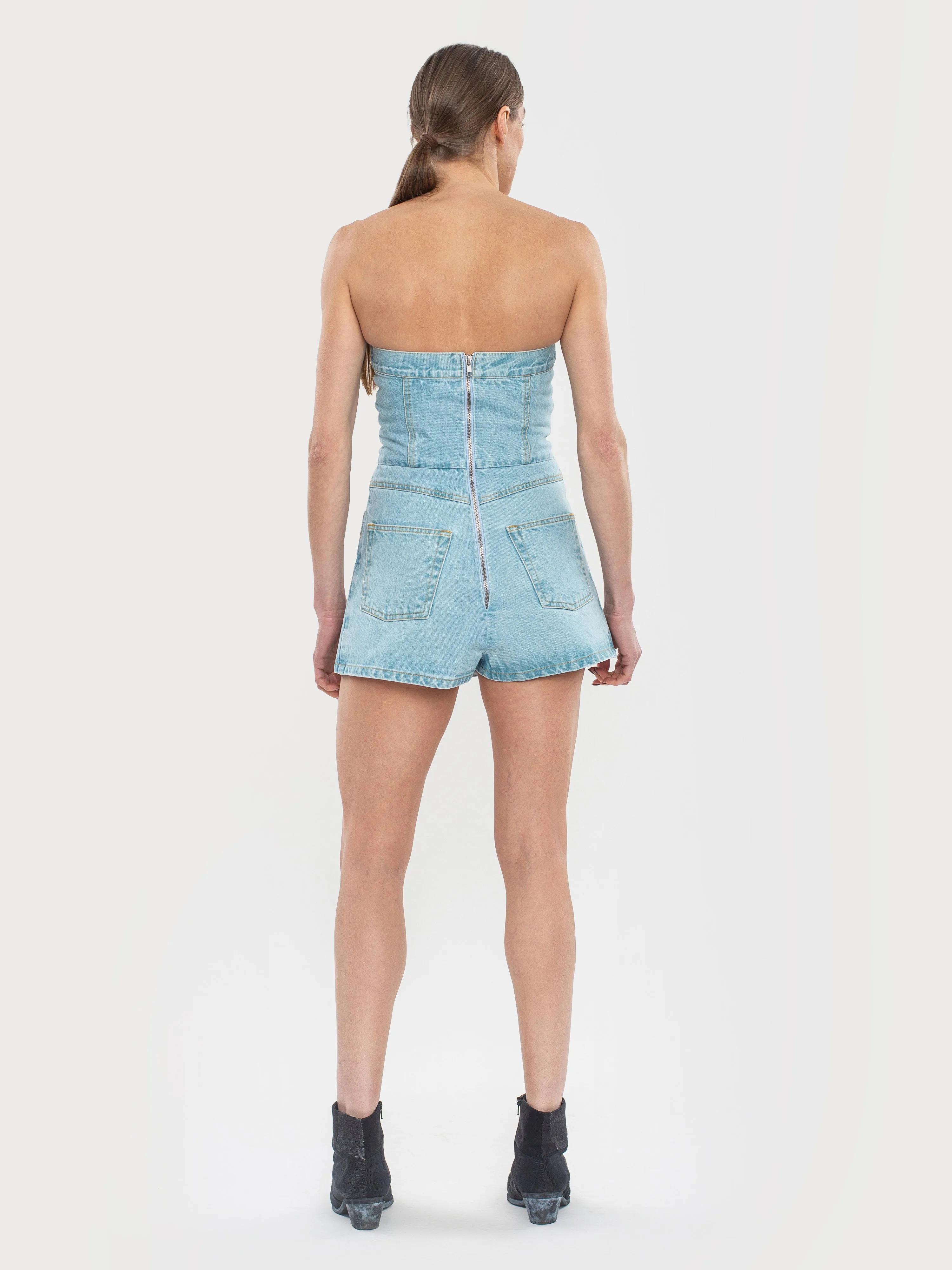 Denim Shortall with Skirt Detail sold by KSENIASCHNAIDER product image thumbnail 3
