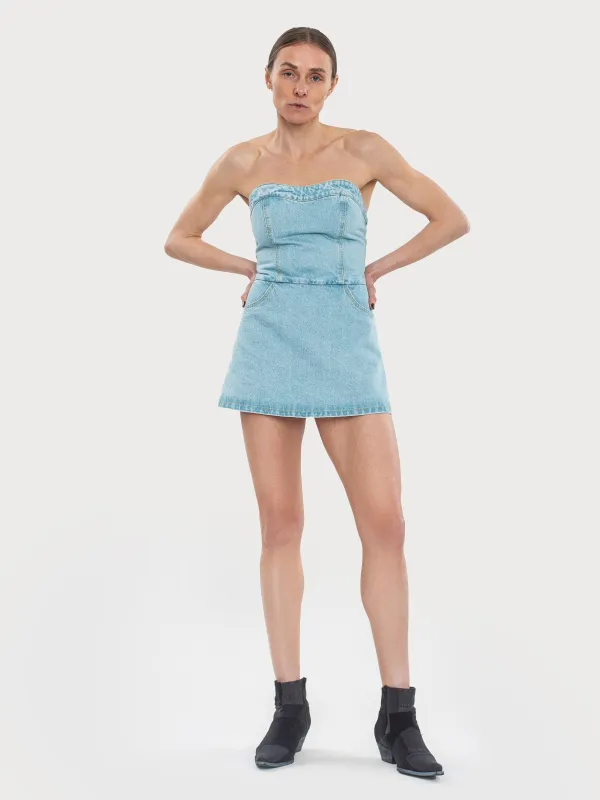 Denim Shortall with Skirt Detail sold by KSENIASCHNAIDER