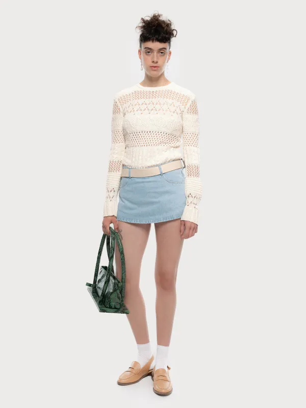 Denim Mini Skort sold by KSENIASCHNAIDER