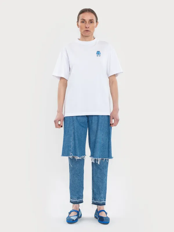 Demi-Denim Logo White T-shirt sold by KSENIASCHNAIDER