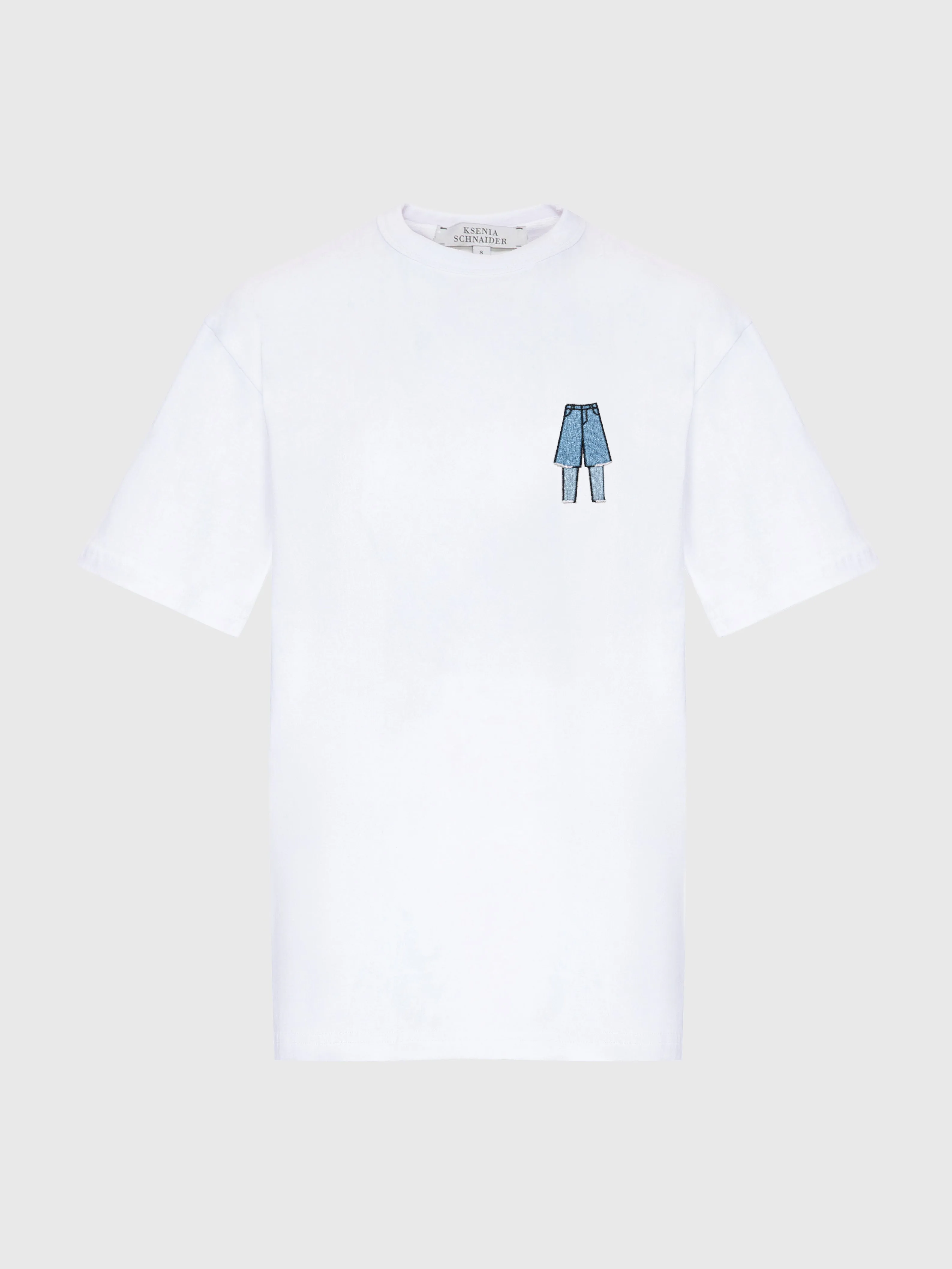 Demi-Denim Logo White T-shirt sold by KSENIASCHNAIDER product image thumbnail 3