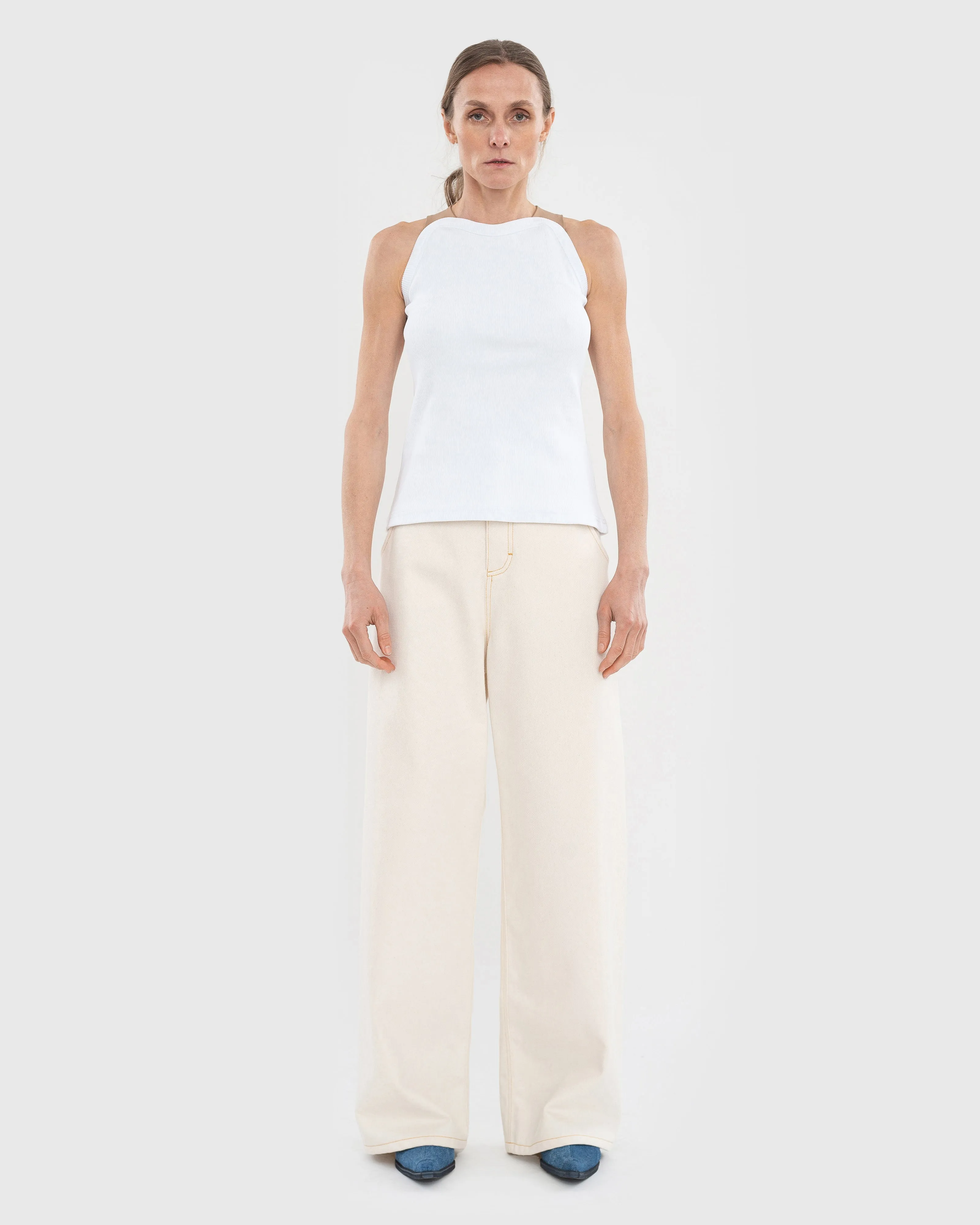 White Wide Jeans sold by KSENIASCHNAIDER