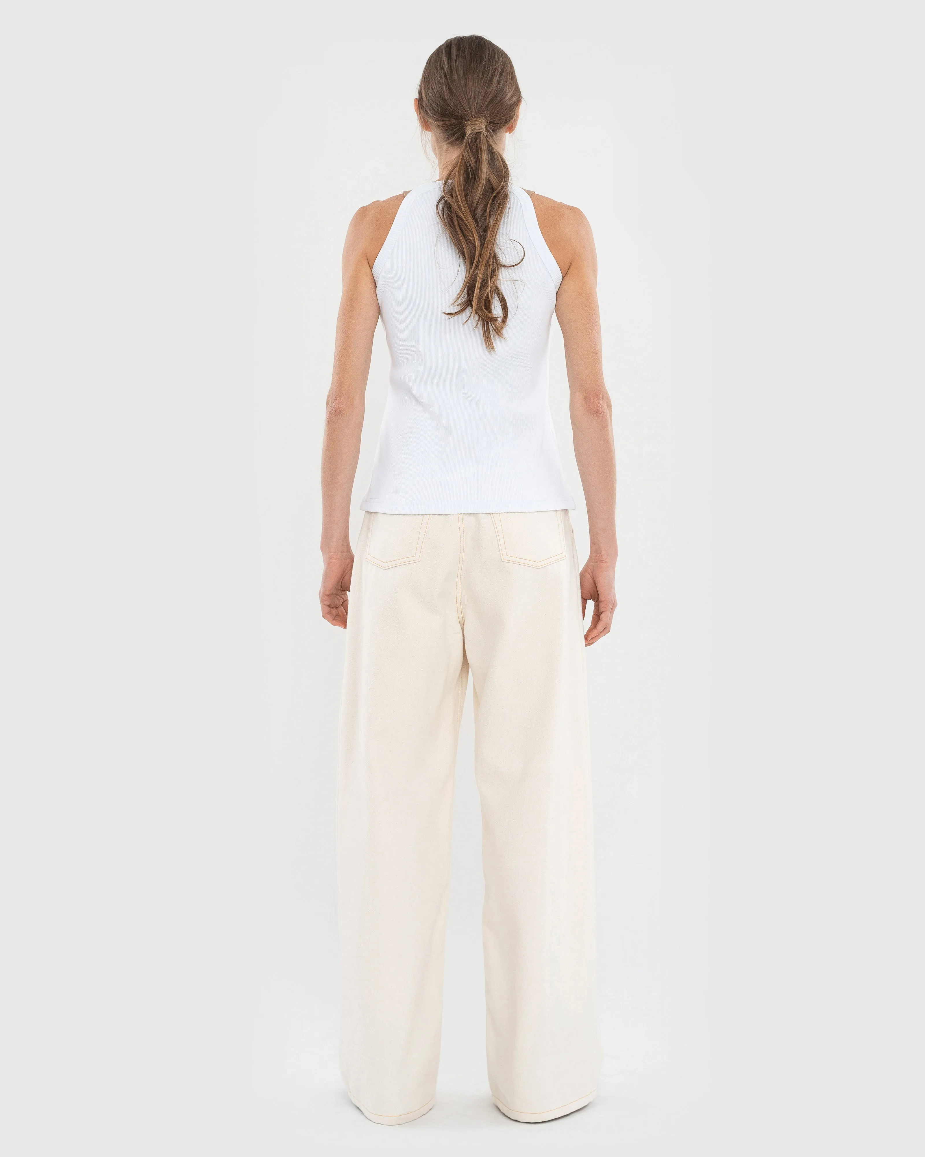 White Wide Jeans sold by KSENIASCHNAIDER product image thumbnail 3