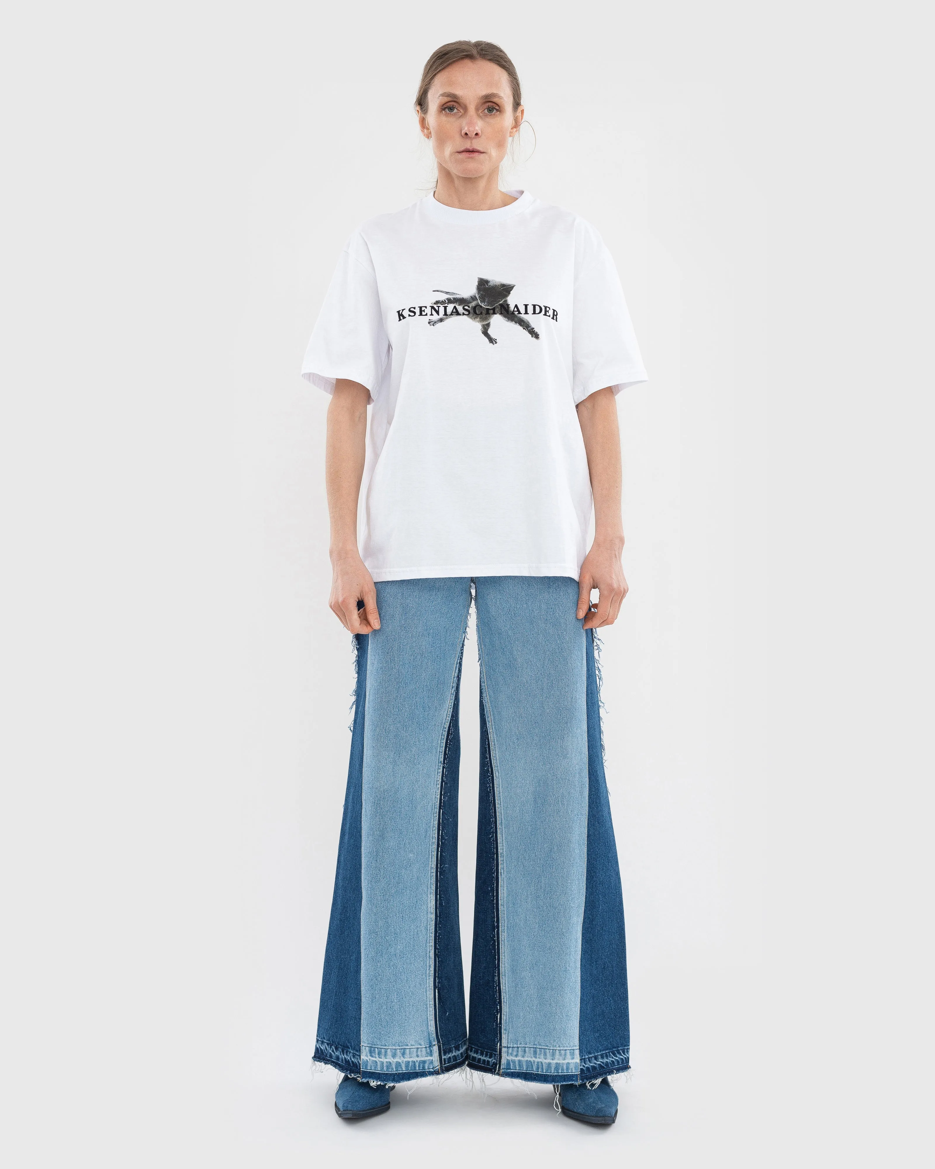 Reworked Patchwork Wide Jeans sold by KSENIASCHNAIDER