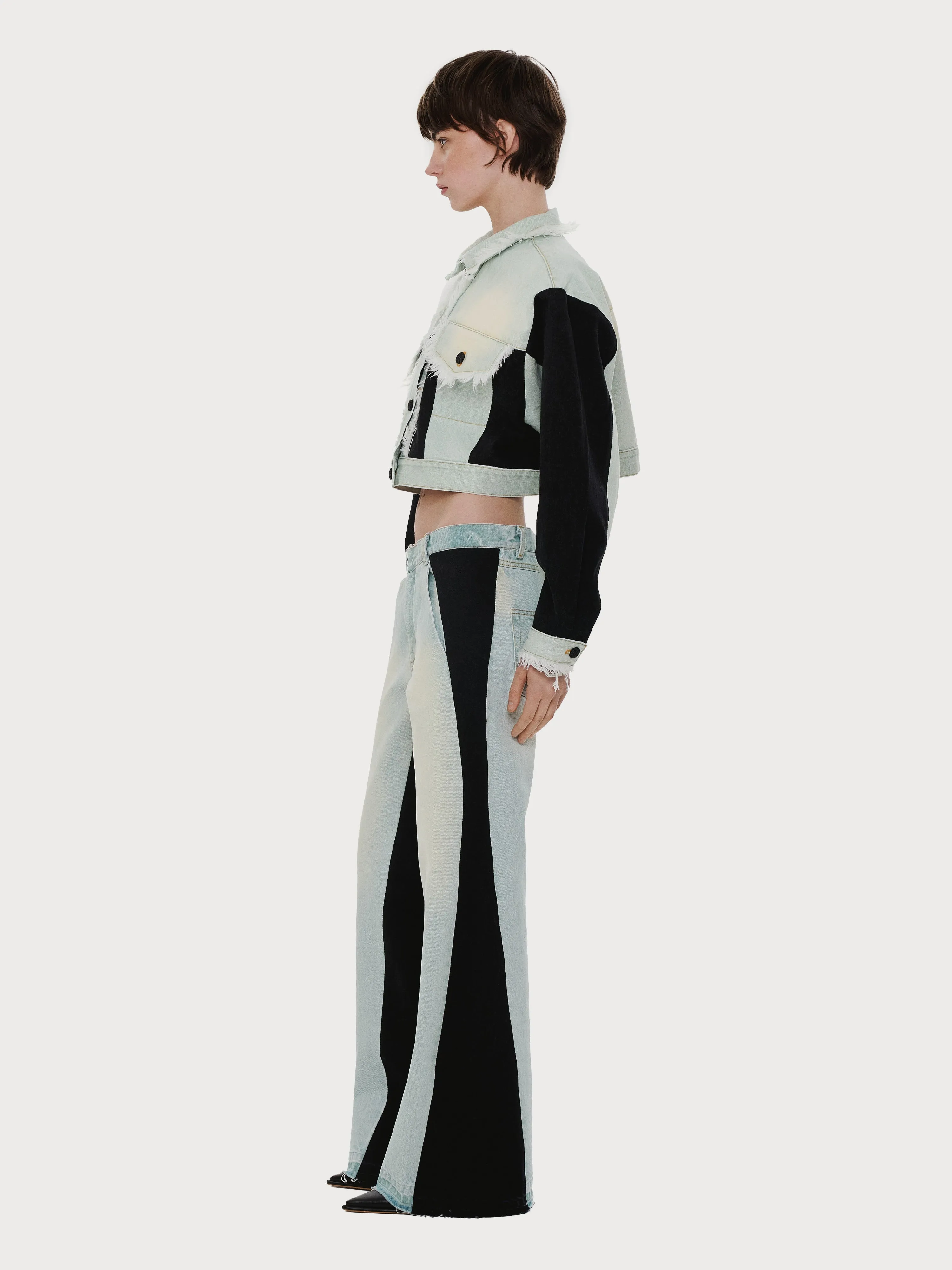 Denim Jacket with Contrast Black Details sold by KSENIASCHNAIDER product image thumbnail 2