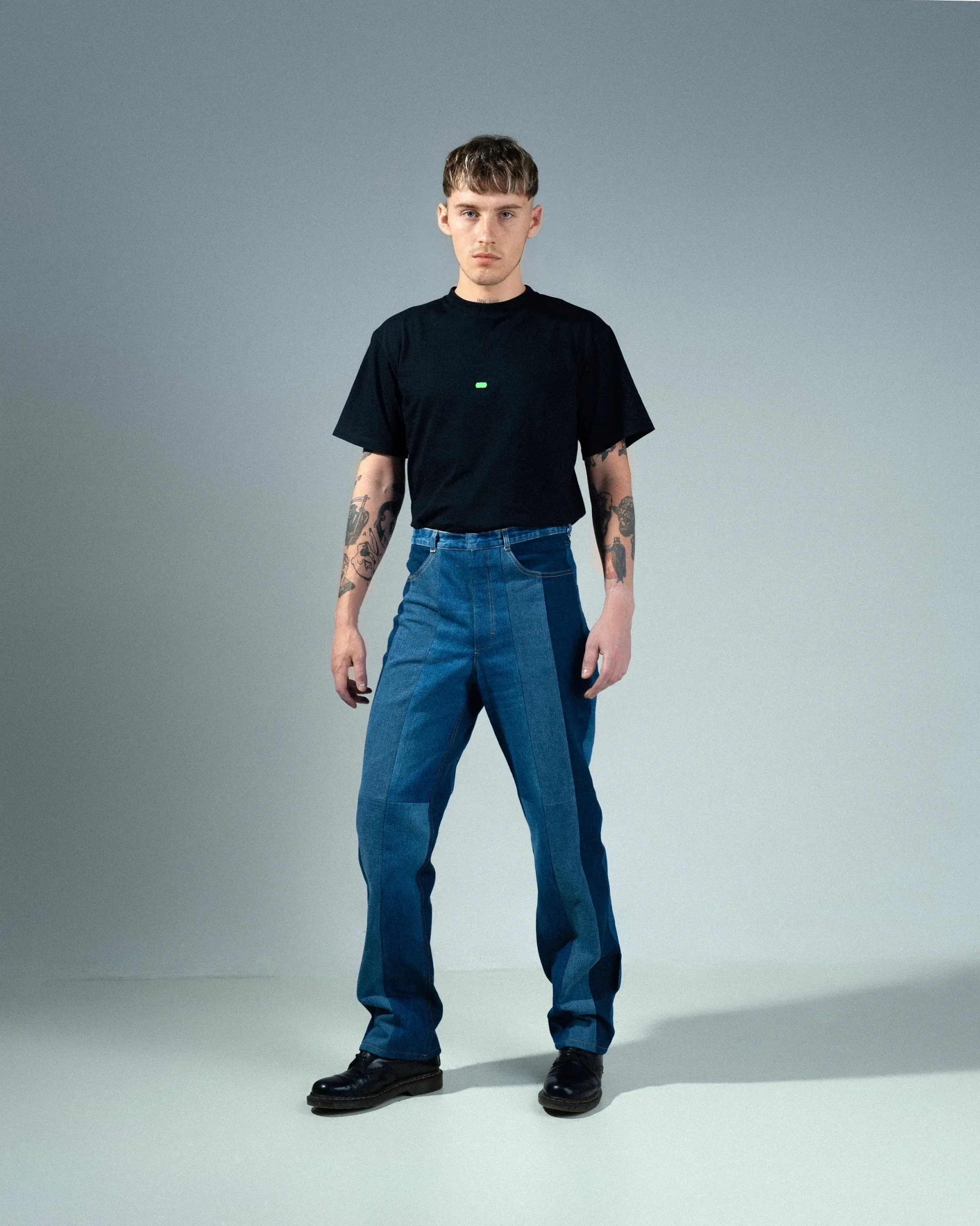 Men's Patchwork Striped Jeans sold by KSENIASCHNAIDER product image thumbnail 2