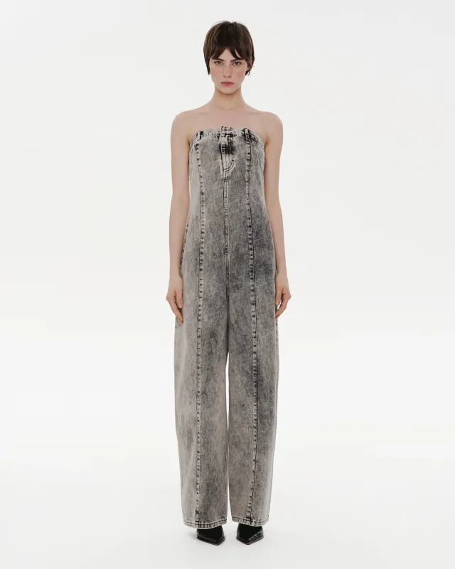 Grey Acid Wash Denim Overall sold by KSENIASCHNAIDER