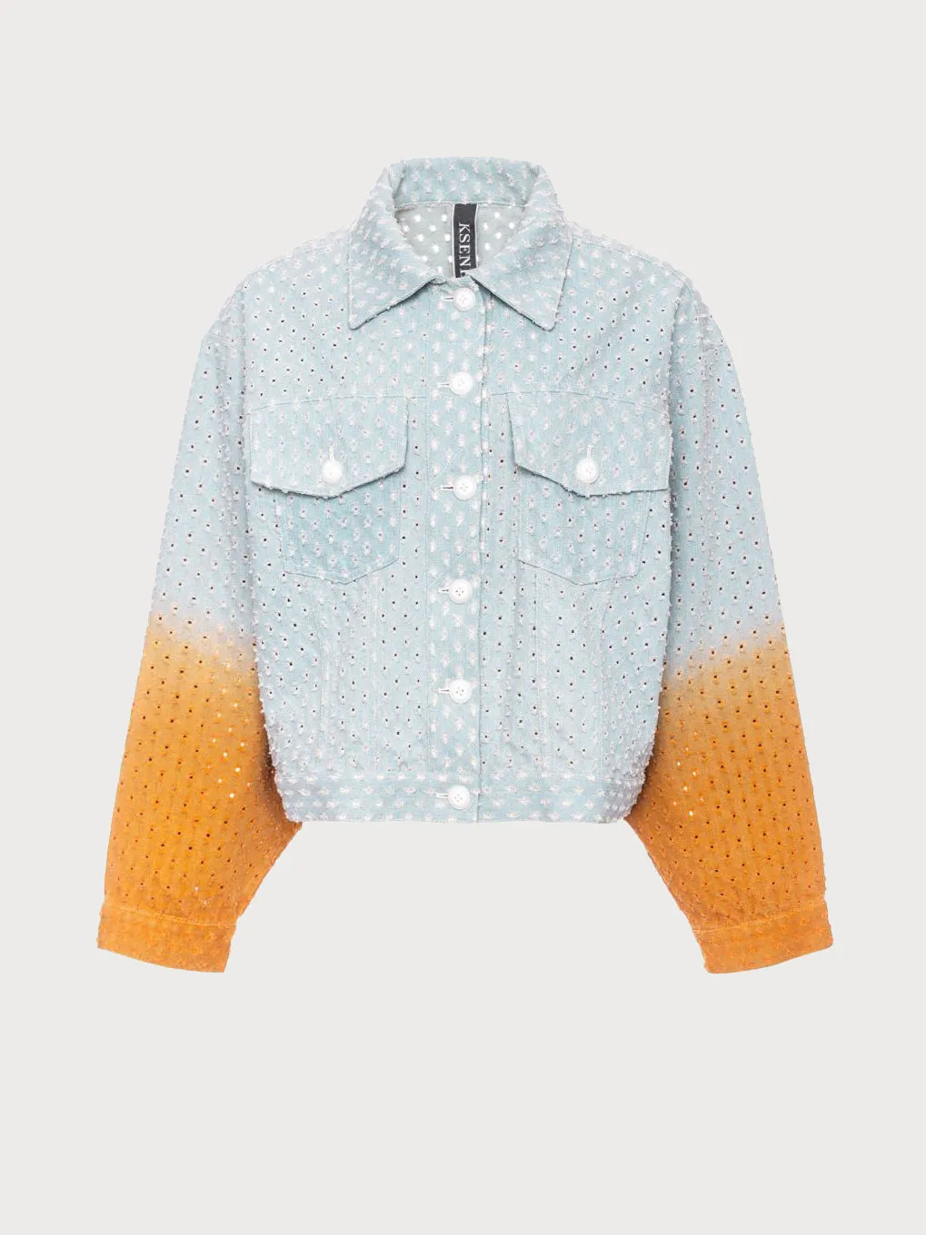 Perforated Denim Jacket with Orange Gradient sold by KSENIASCHNAIDER product image thumbnail 4