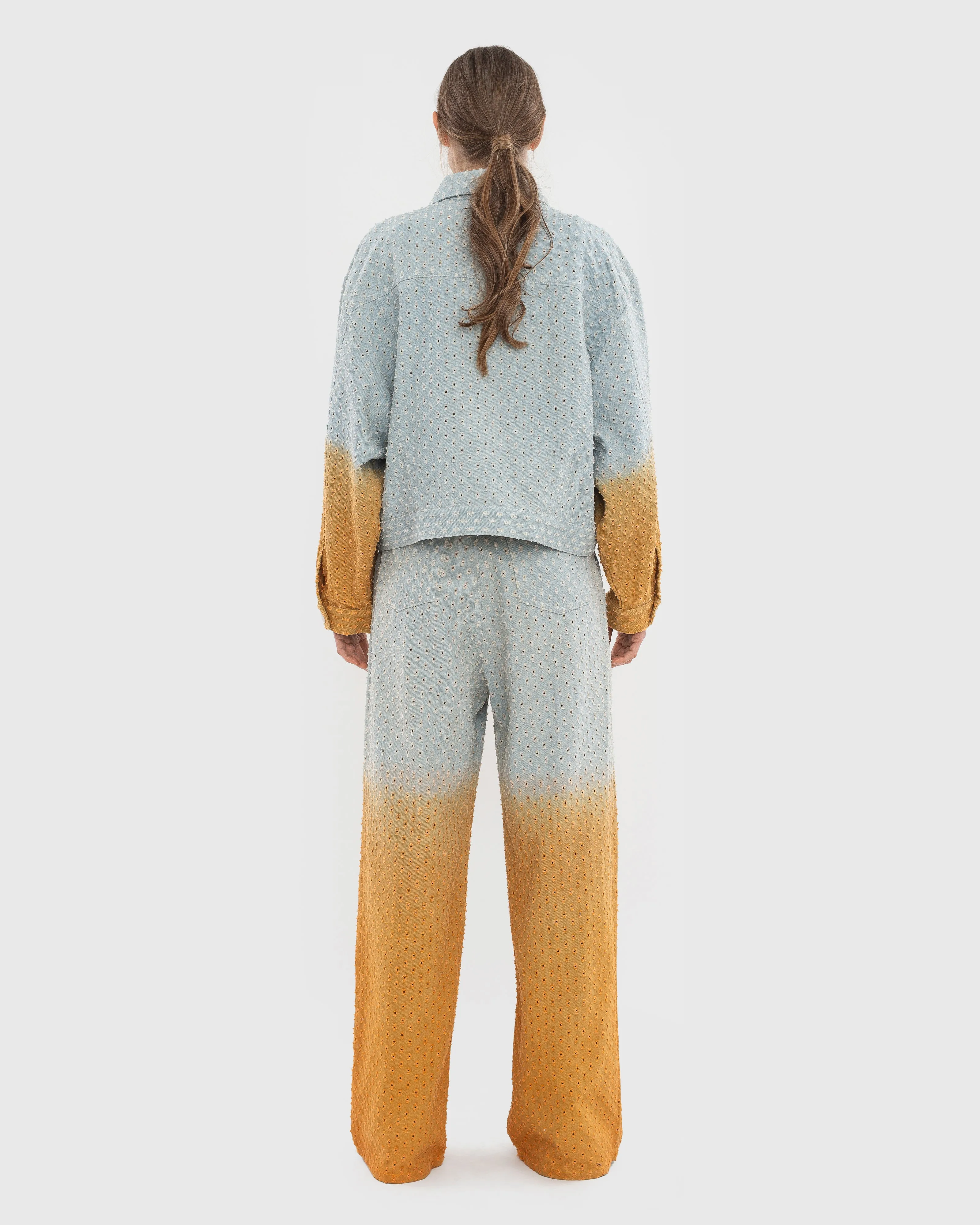 Perforated Denim Jacket with Orange Gradient sold by KSENIASCHNAIDER product image thumbnail 3