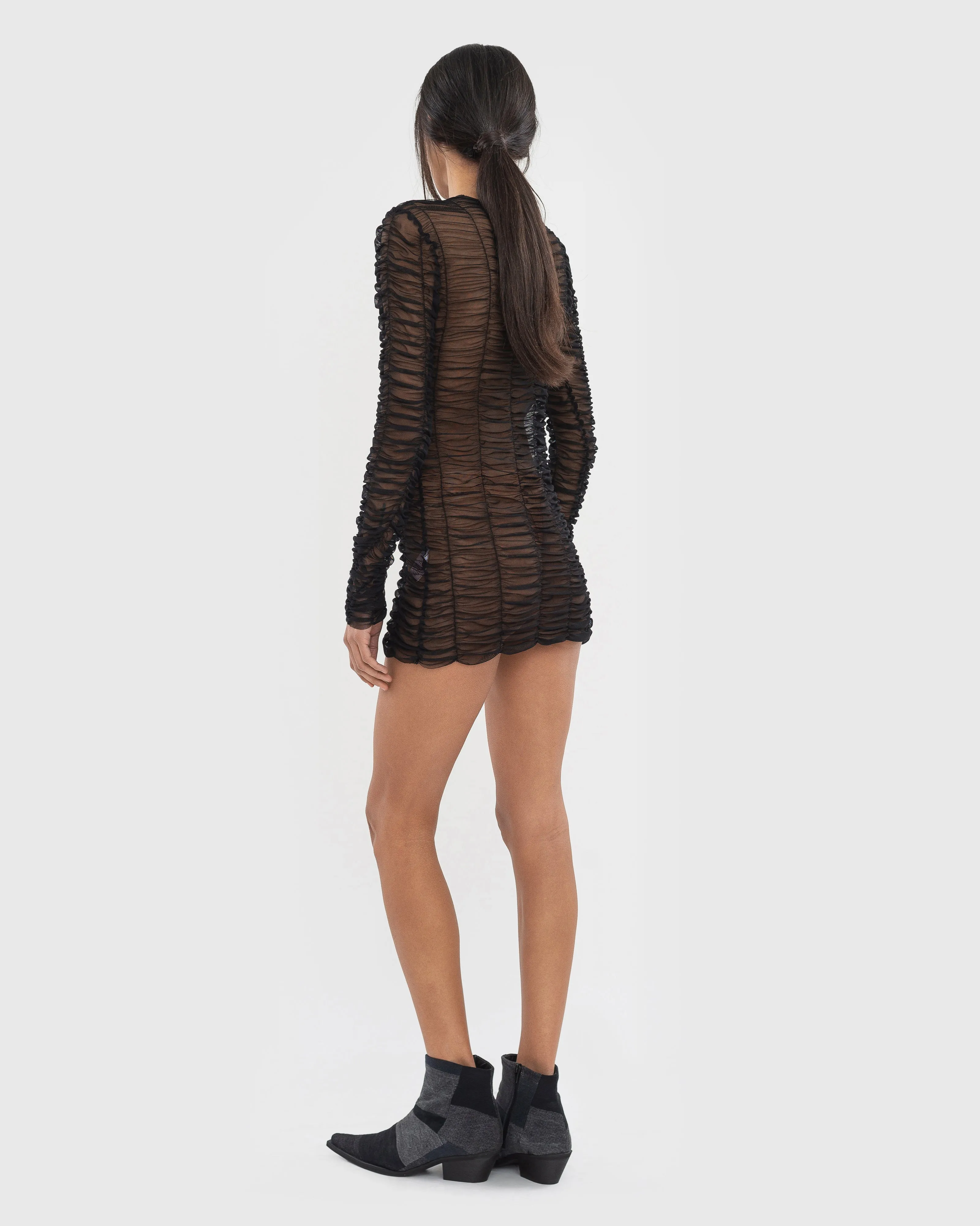 Mesh Drape Longsleeve-Dress sold by KSENIASCHNAIDER product image thumbnail 4