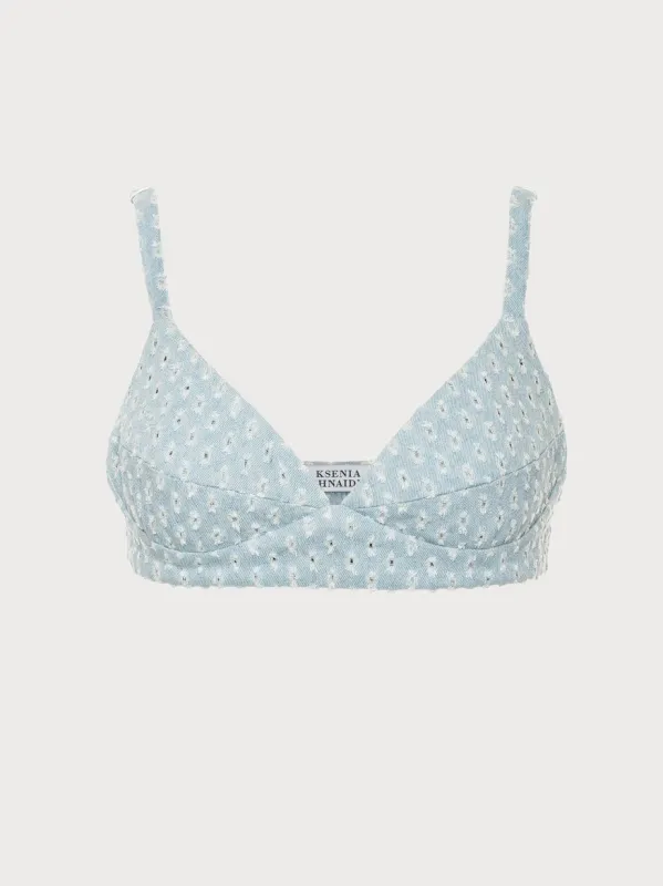 Perforated Denim Bra sold by KSENIASCHNAIDER
