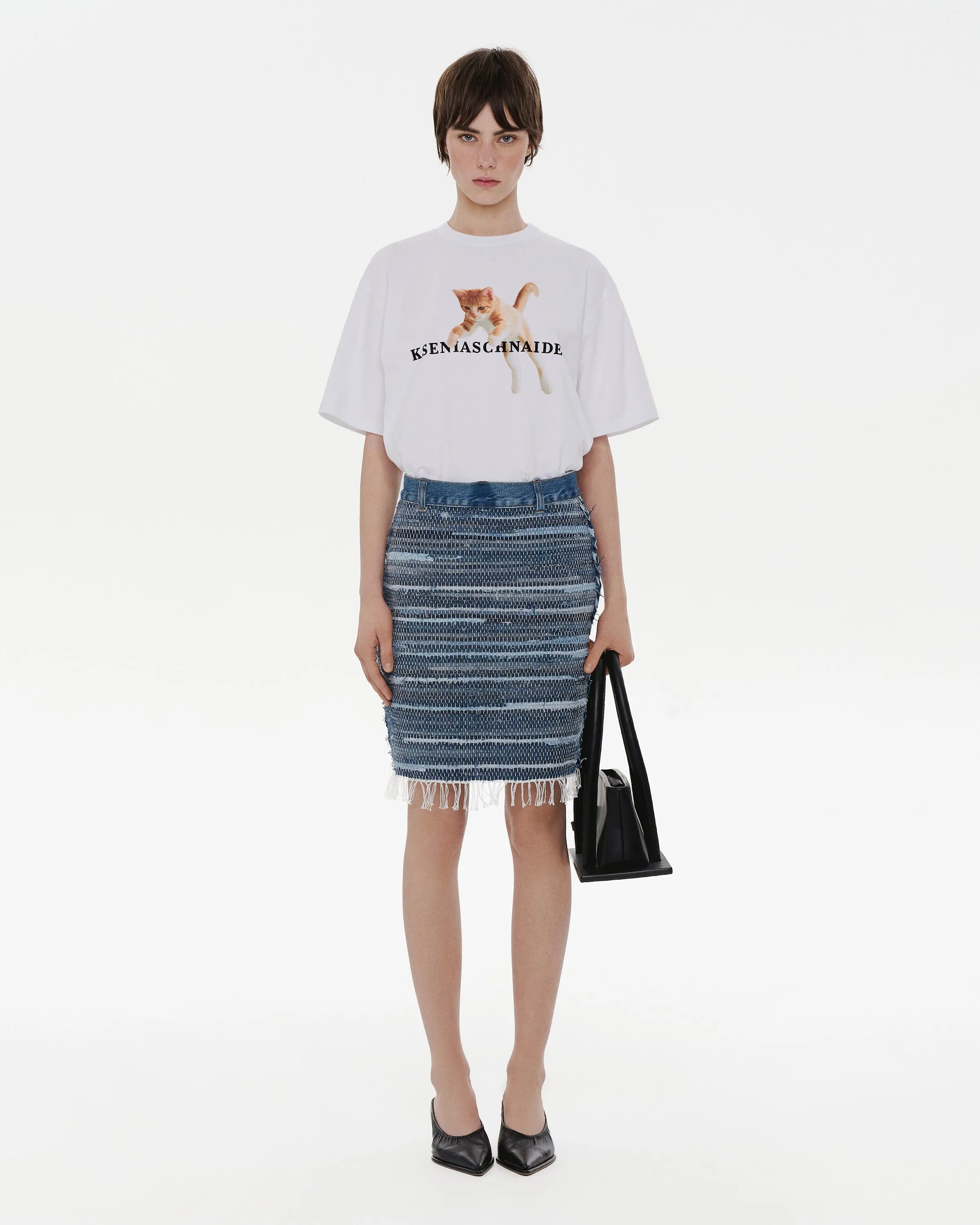 Zero-Waste Skirt in Rug Technique sold by KSENIASCHNAIDER