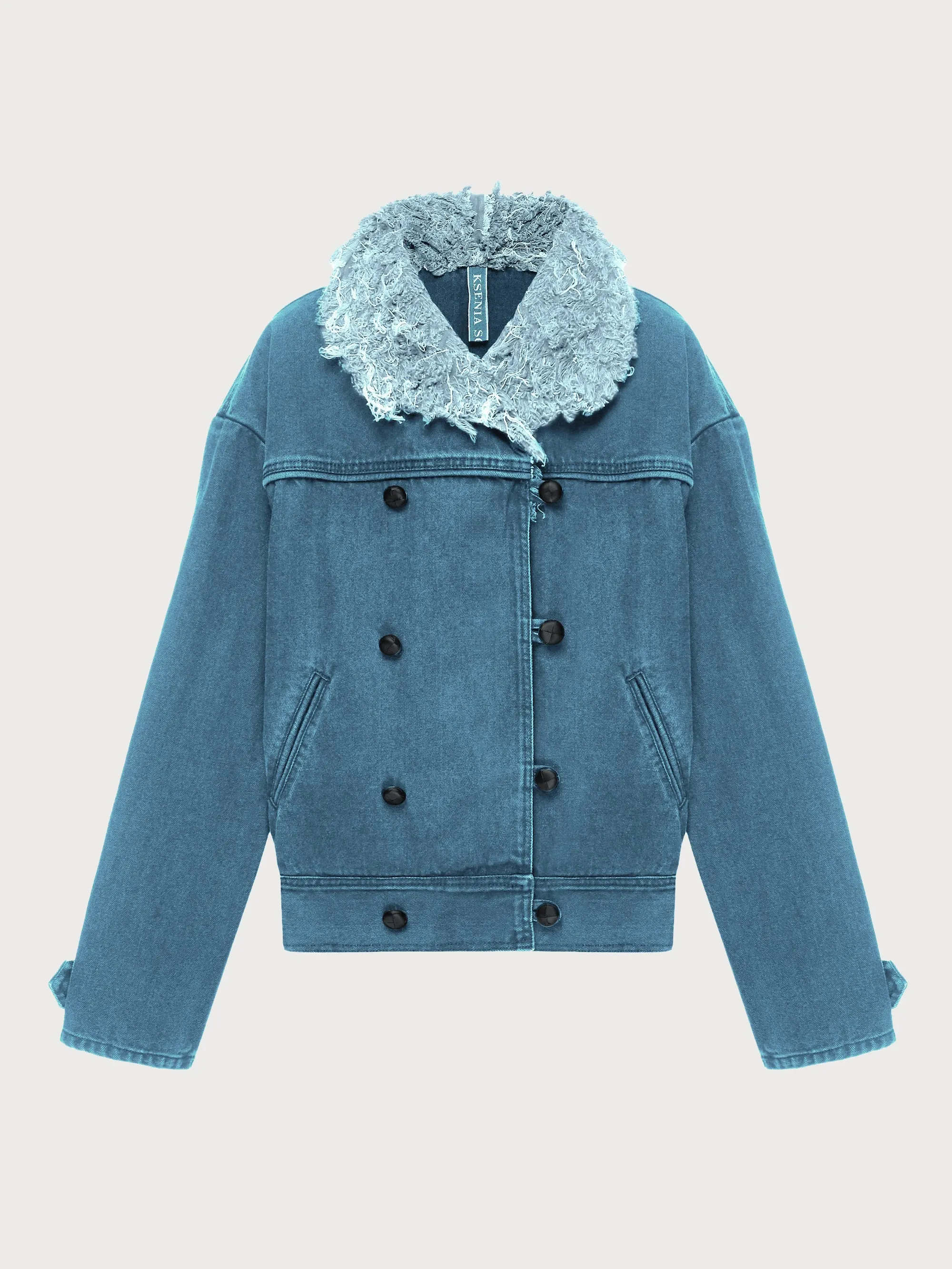 Denim Jacket with Denim Fur Collar sold by KSENIASCHNAIDER product image thumbnail 4