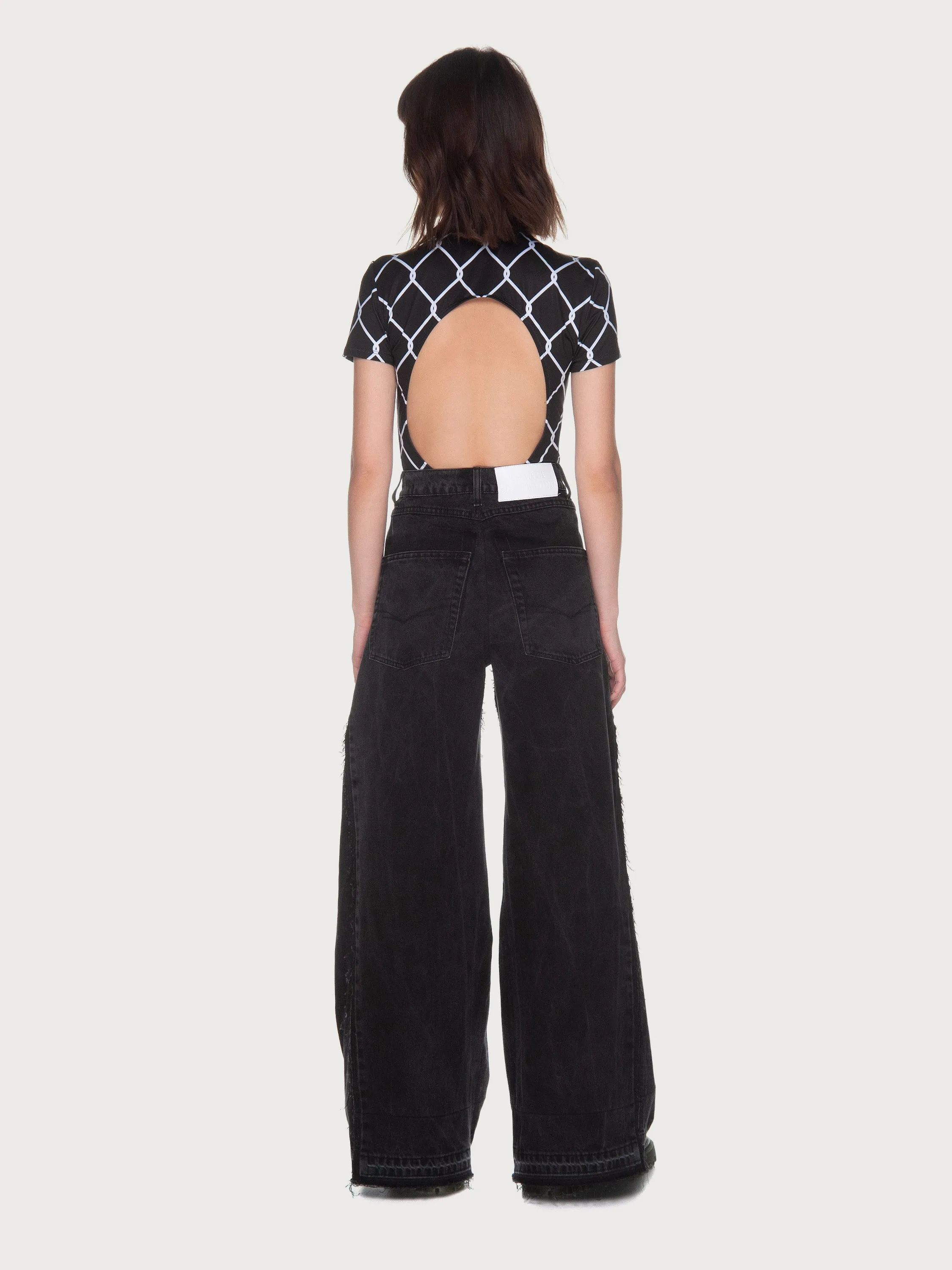 Black Reworked Wide Jeans sold by KSENIASCHNAIDER product image thumbnail 3
