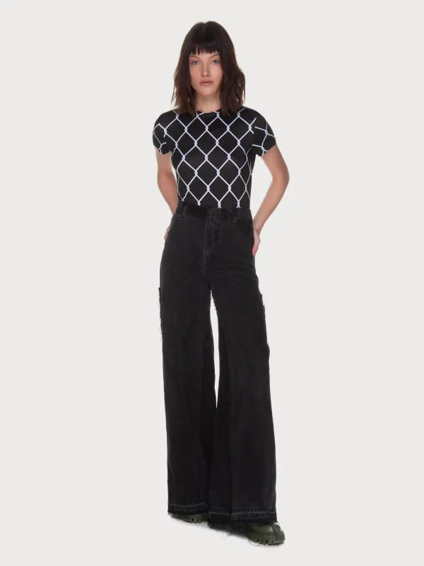 Black Reworked Wide Jeans sold by KSENIASCHNAIDER