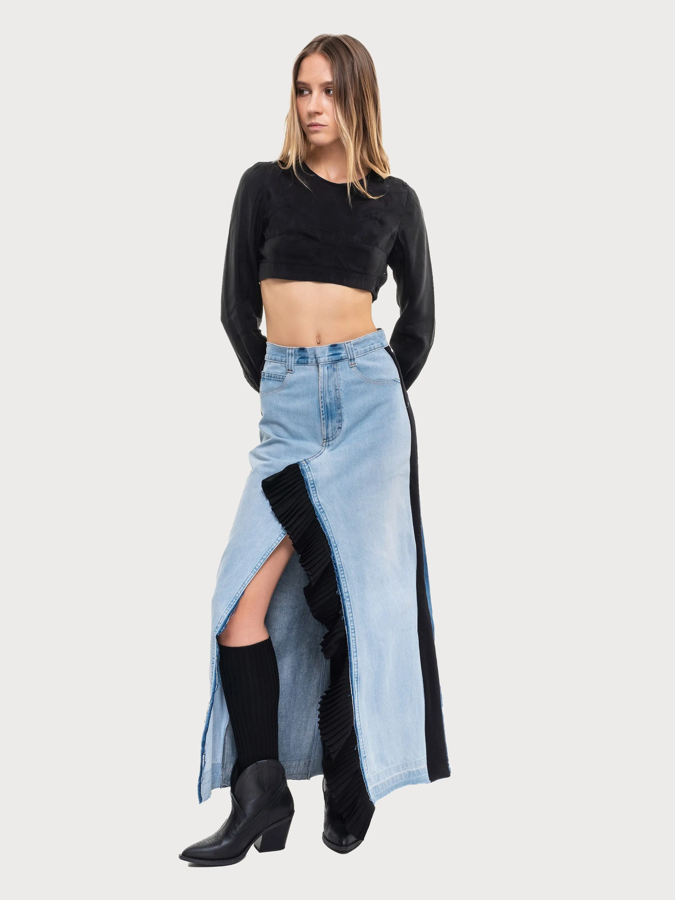 Maxi Skirt With A Ruffled Slit sold by KSENIASCHNAIDER