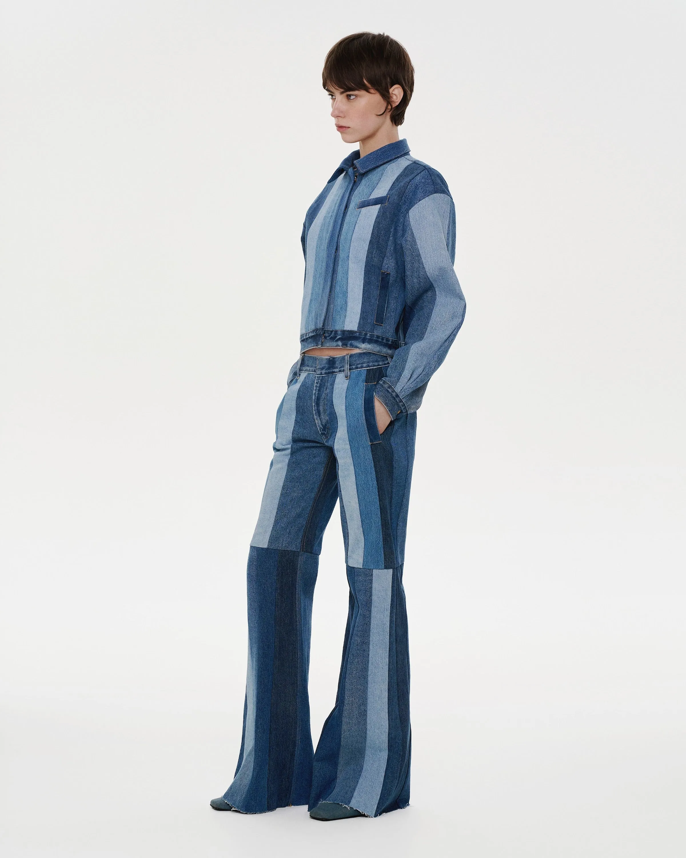 Reworked Striped Flared Jeans sold by KSENIASCHNAIDER product image thumbnail 2