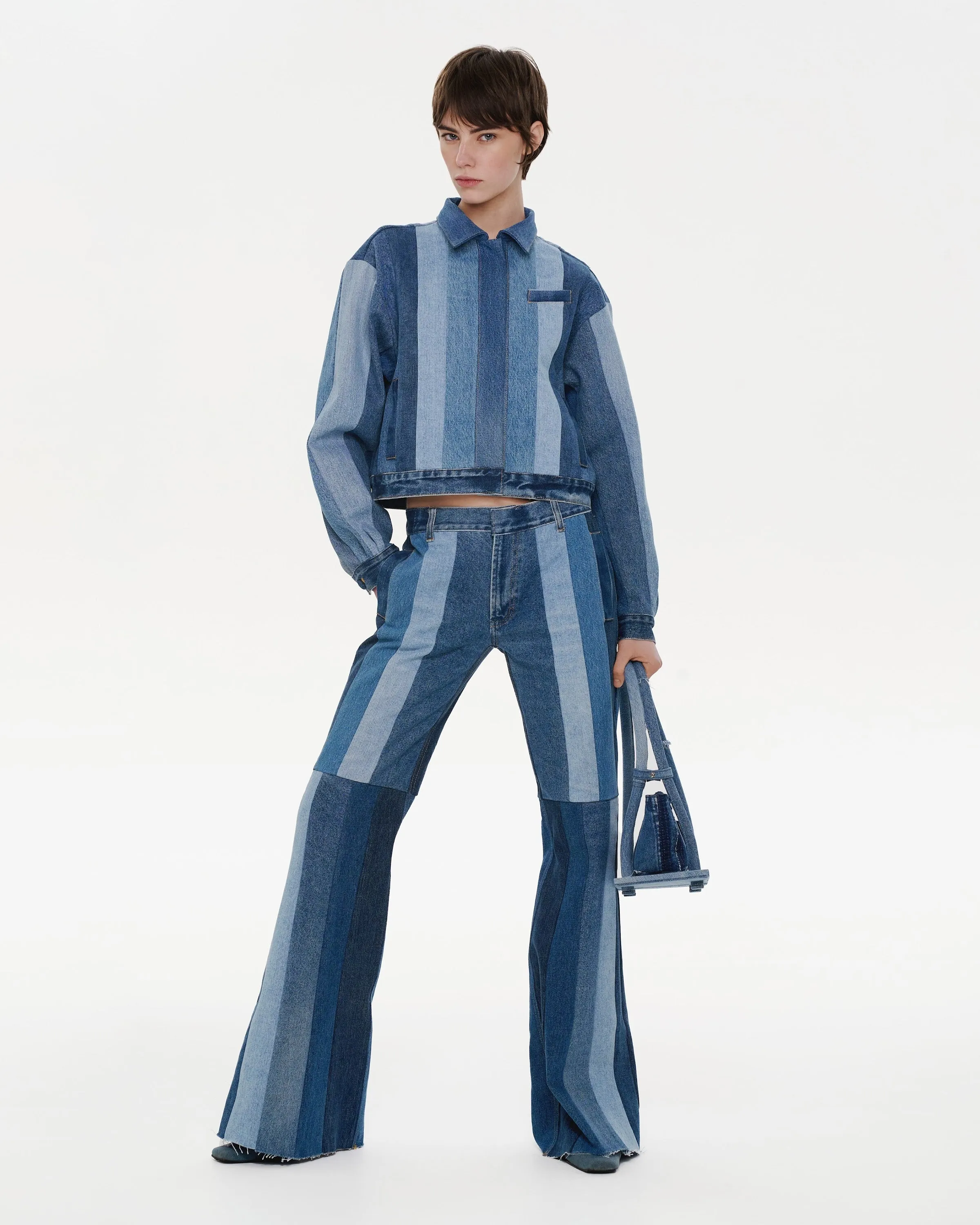 Reworked Striped Flared Jeans sold by KSENIASCHNAIDER