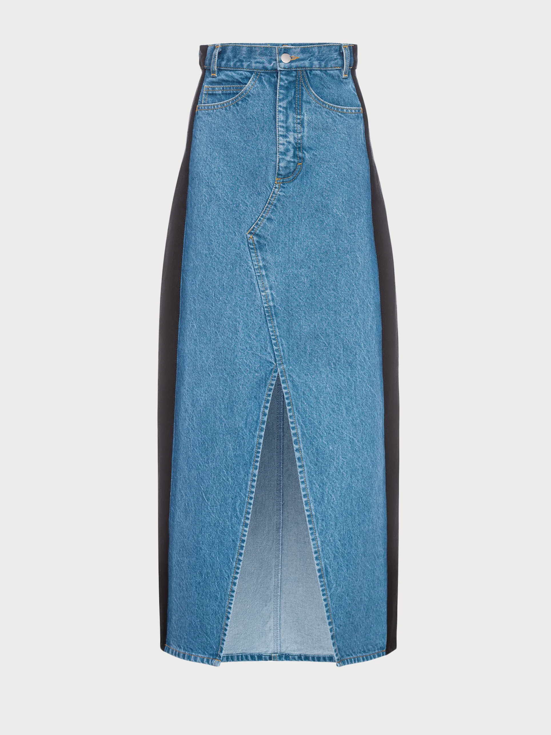Denim Maxi Skirt with Contrast Side Lines sold by KSENIASCHNAIDER product image thumbnail 4