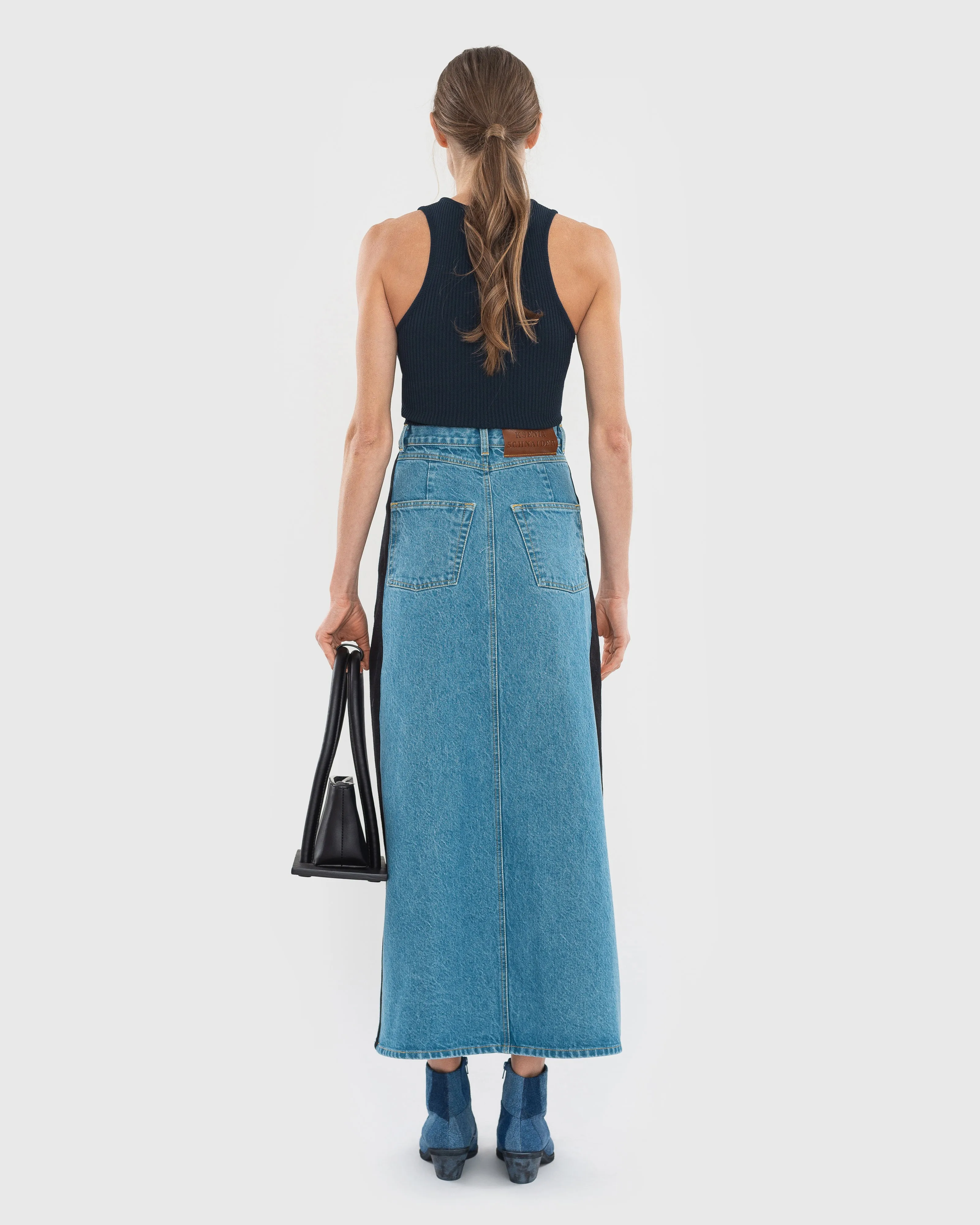 Denim Maxi Skirt with Contrast Side Lines sold by KSENIASCHNAIDER product image thumbnail 3