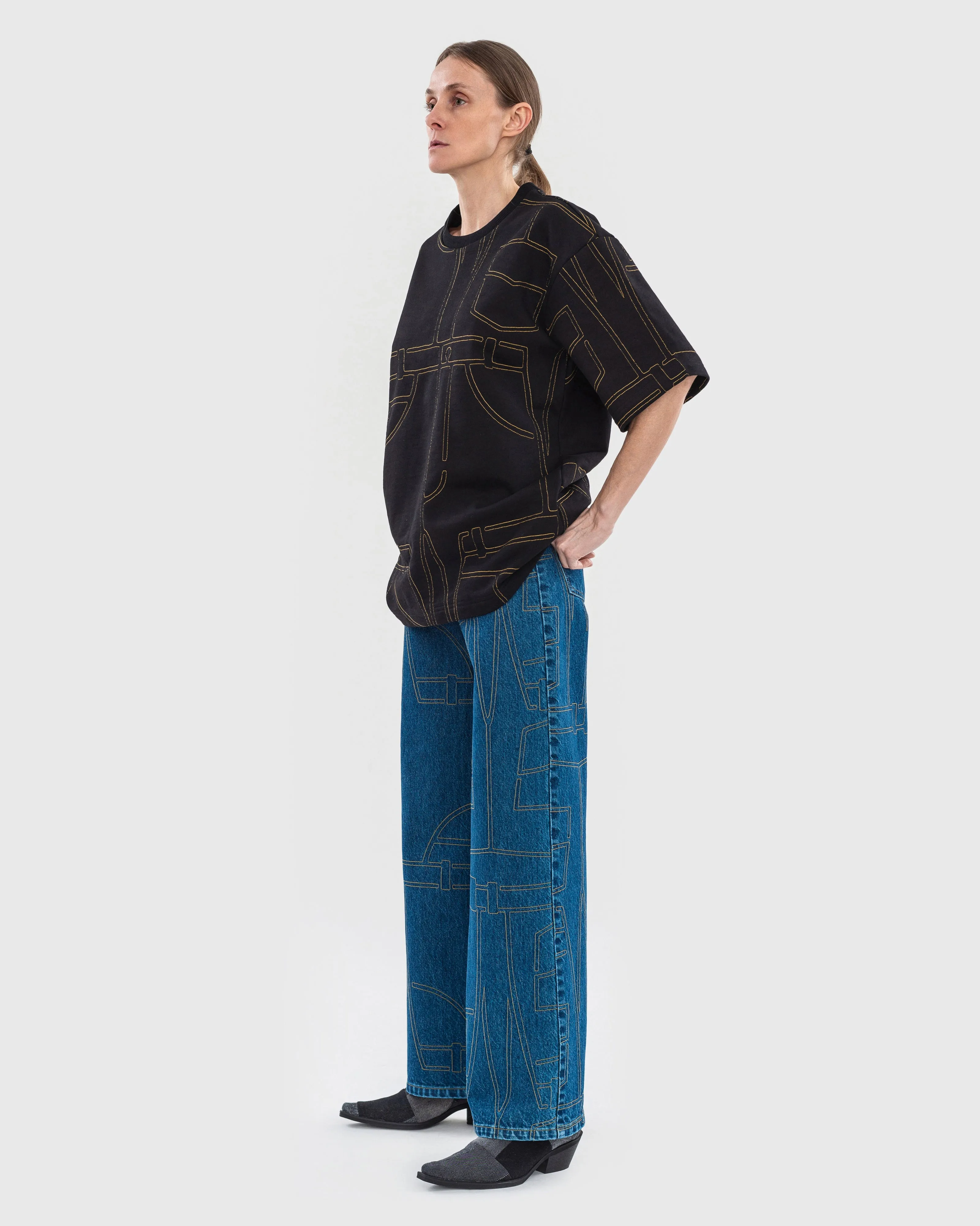 Quilted Wide Jeans sold by KSENIASCHNAIDER product image thumbnail 2