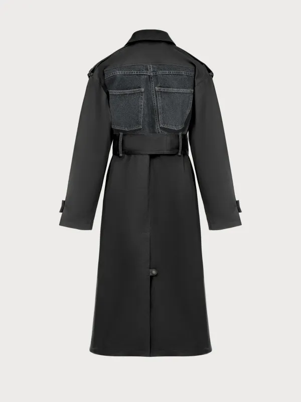 Reworked Trench with Denim Back Detail sold by KSENIASCHNAIDER