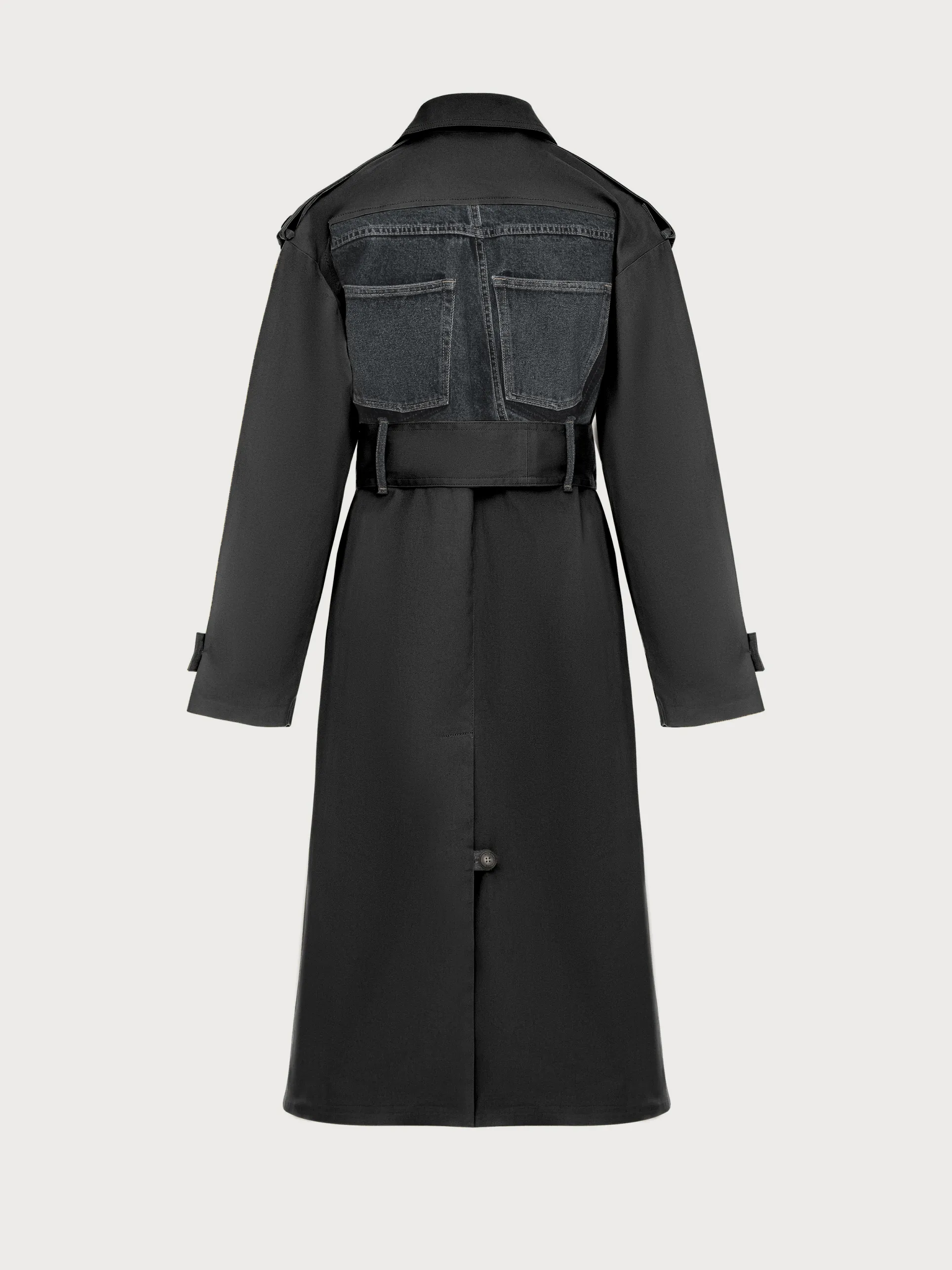 Reworked Trench with Denim Back Detail sold by KSENIASCHNAIDER