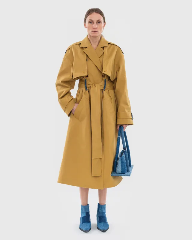 Reworked Trench with Denim Back Detail sold by KSENIASCHNAIDER