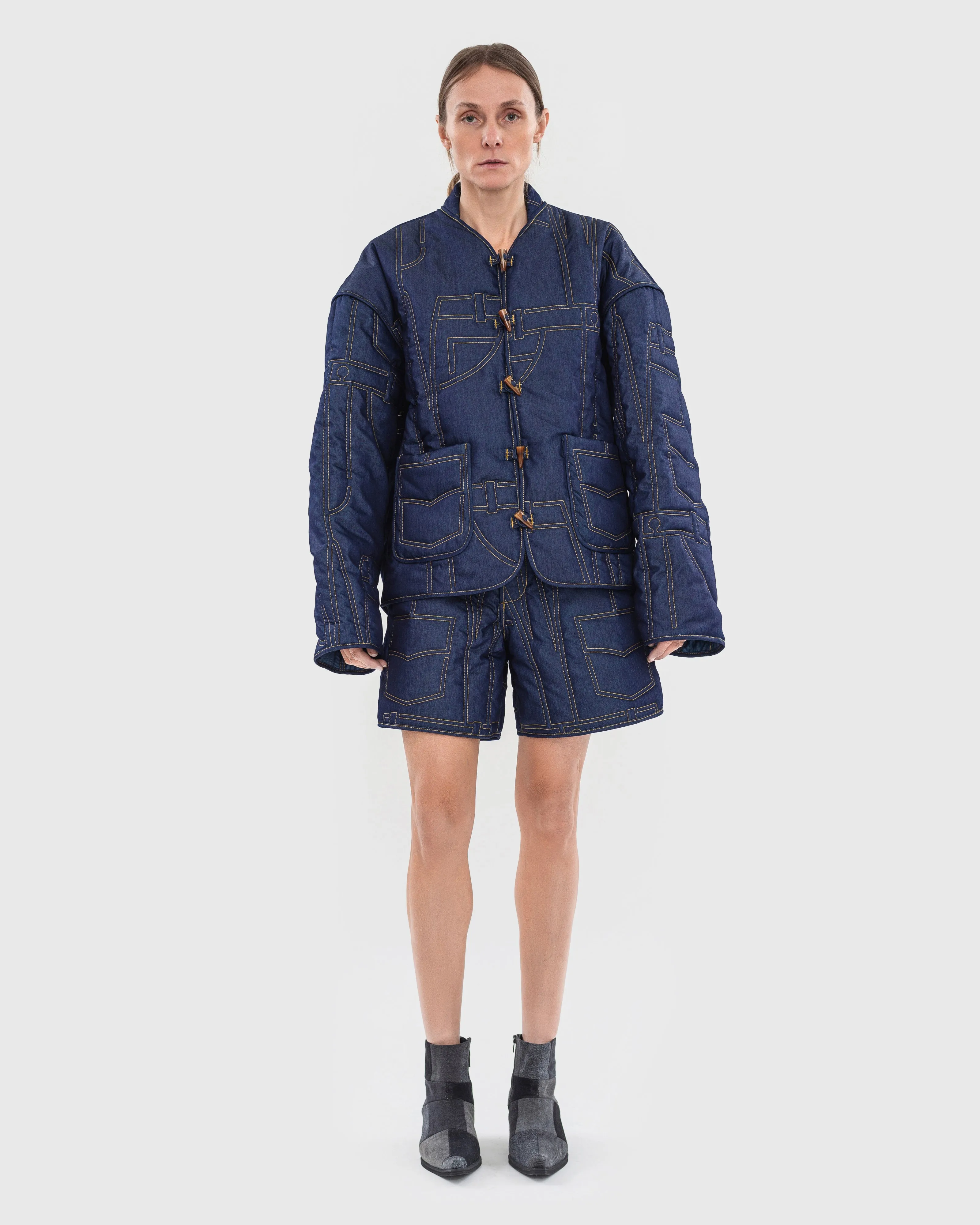 Quilted Denim Shorts sold by KSENIASCHNAIDER