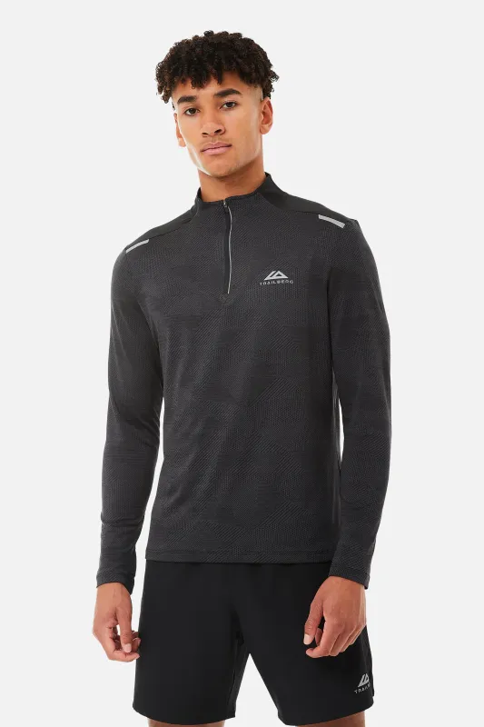 Dimension Quarter Zip - Black/Grey sold by Trailberg