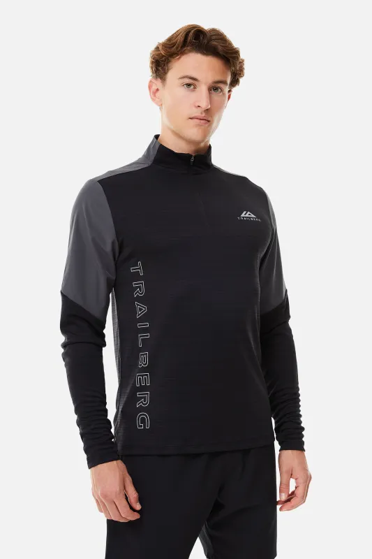 AW24 Triathlon 1/4 Zip - Black/Grey sold by Trailberg