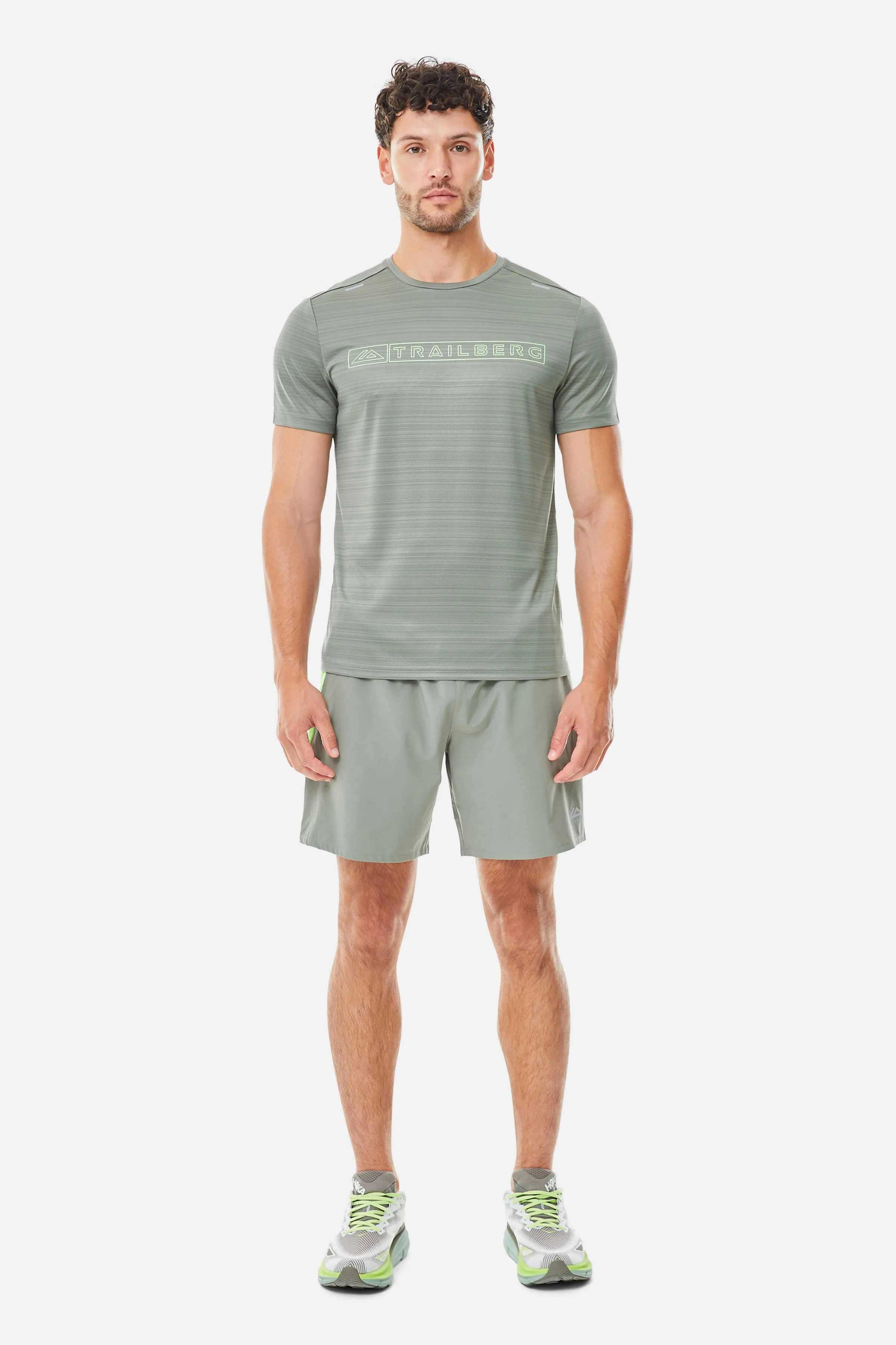 Crest 2.0 Tee - Pine Dust/Neon Lime sold by Trailberg product image thumbnail 3