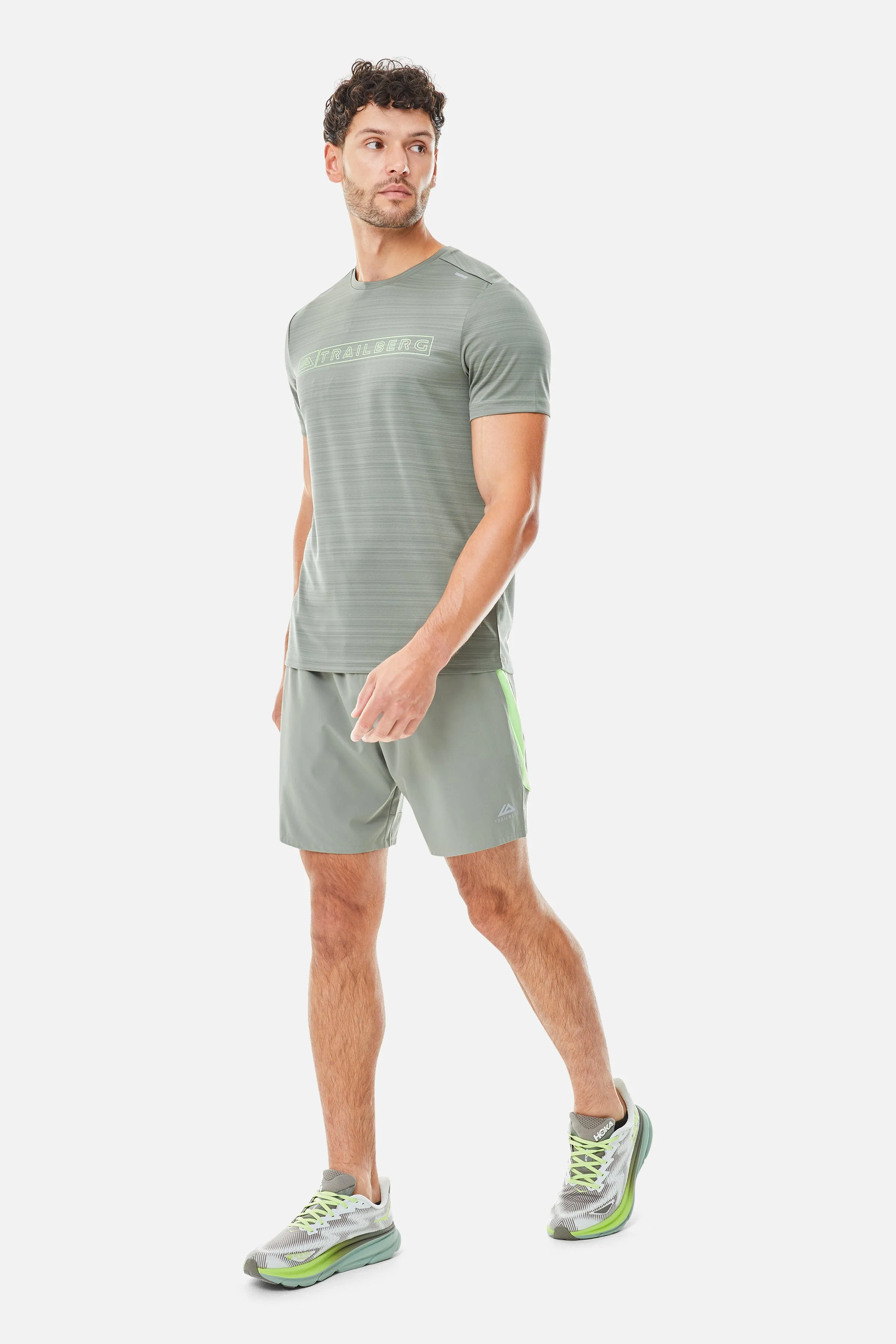 Crest 2.0 Tee - Pine Dust/Neon Lime sold by Trailberg product image thumbnail 4