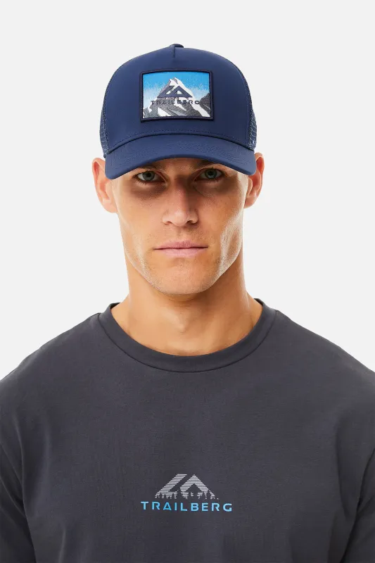 Himalayas Trucker Cap - Navy sold by Trailberg