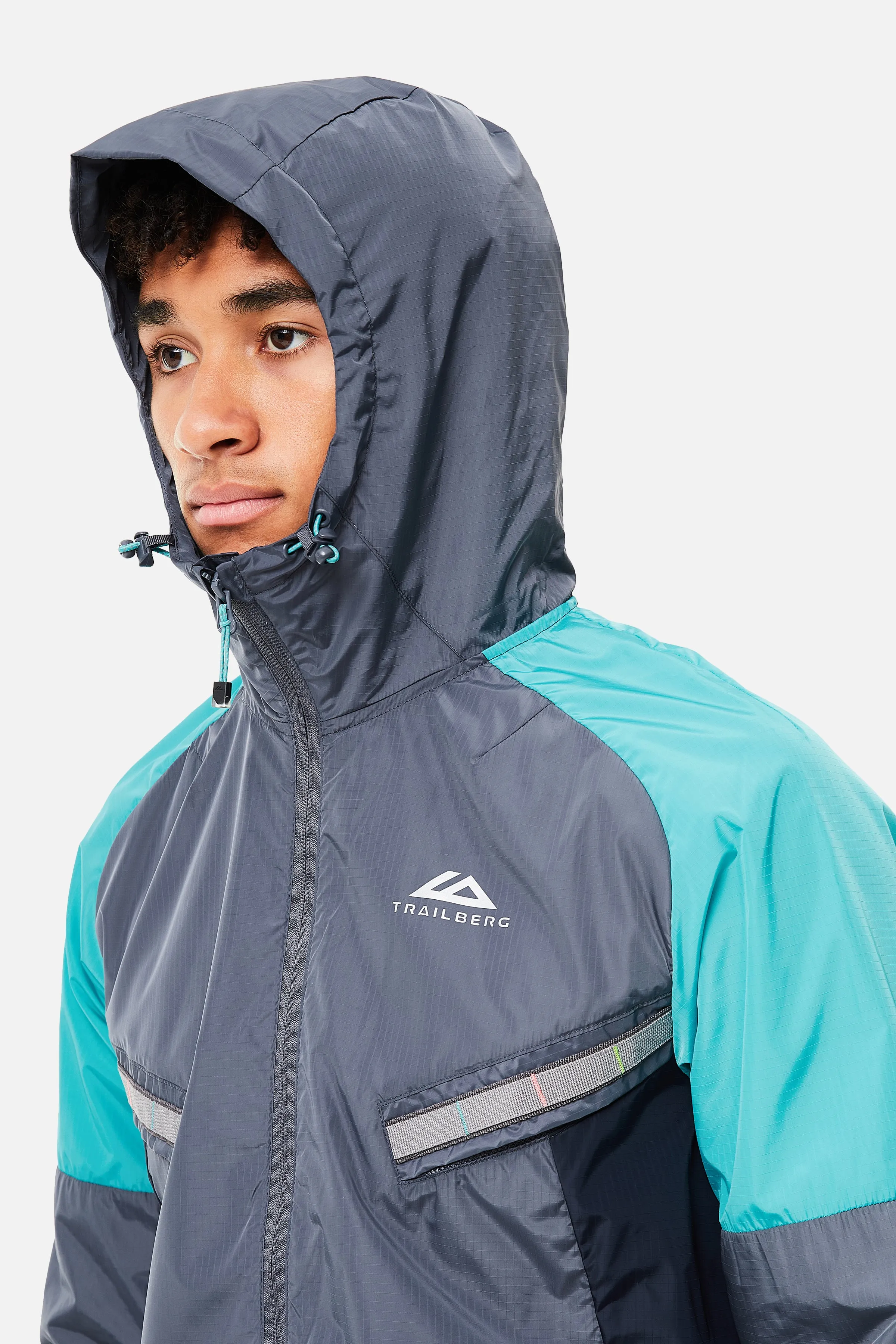 Triathlon 3.0 Windbreaker - Mid Grey/Turquoise sold by Trailberg product image thumbnail 5