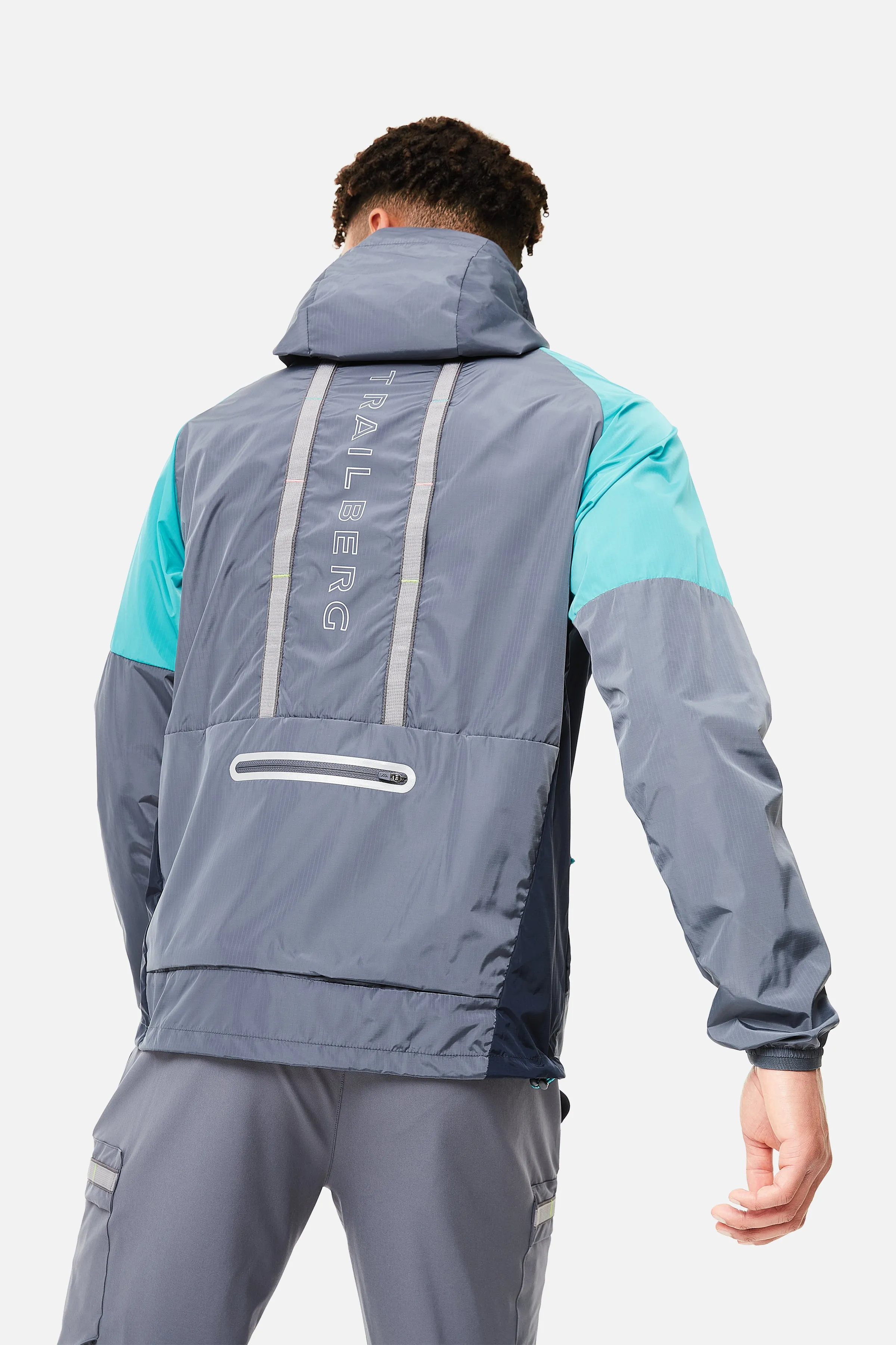Triathlon 3.0 Windbreaker - Mid Grey/Turquoise sold by Trailberg product image thumbnail 2
