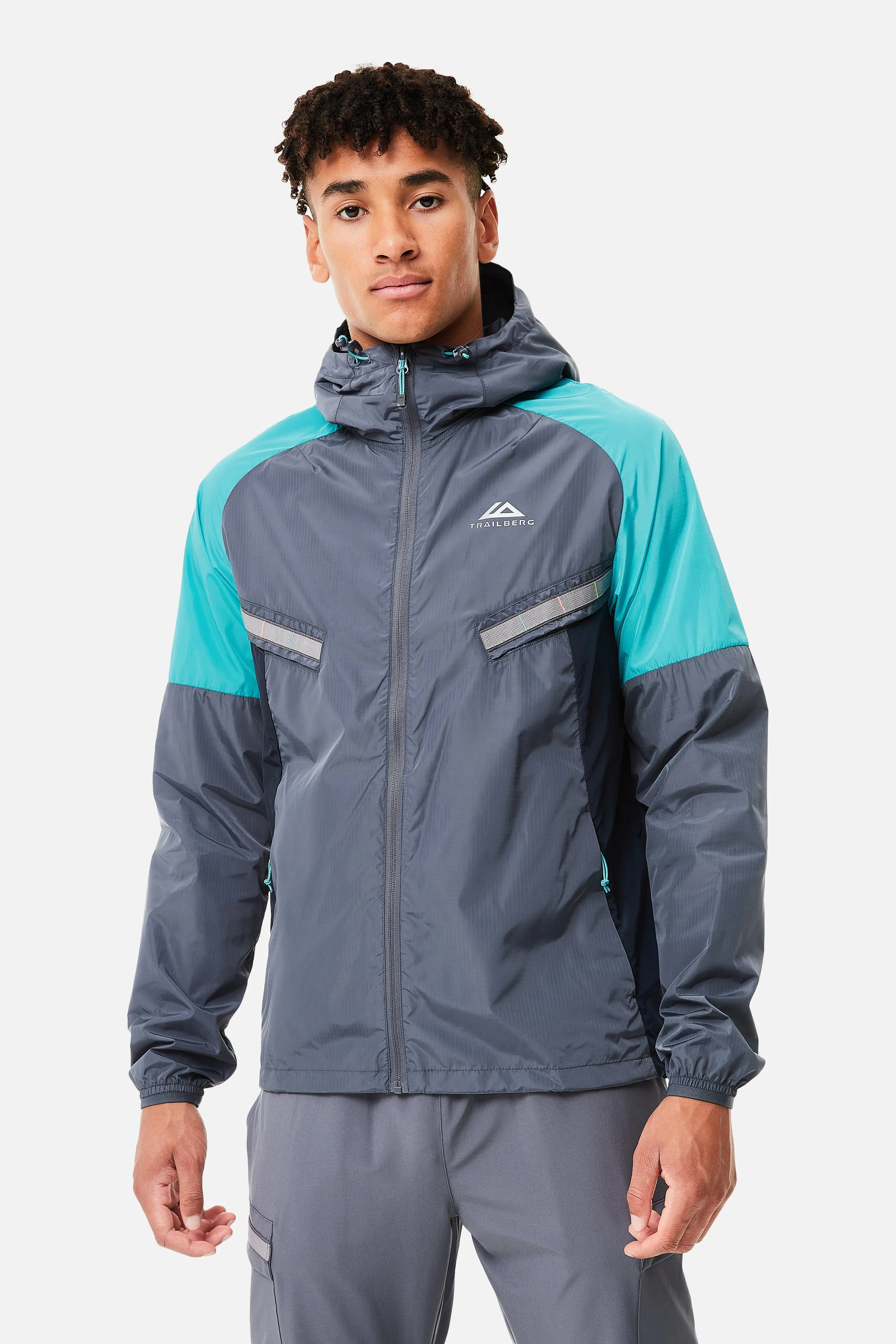 Triathlon 3.0 Windbreaker - Mid Grey/Turquoise sold by Trailberg