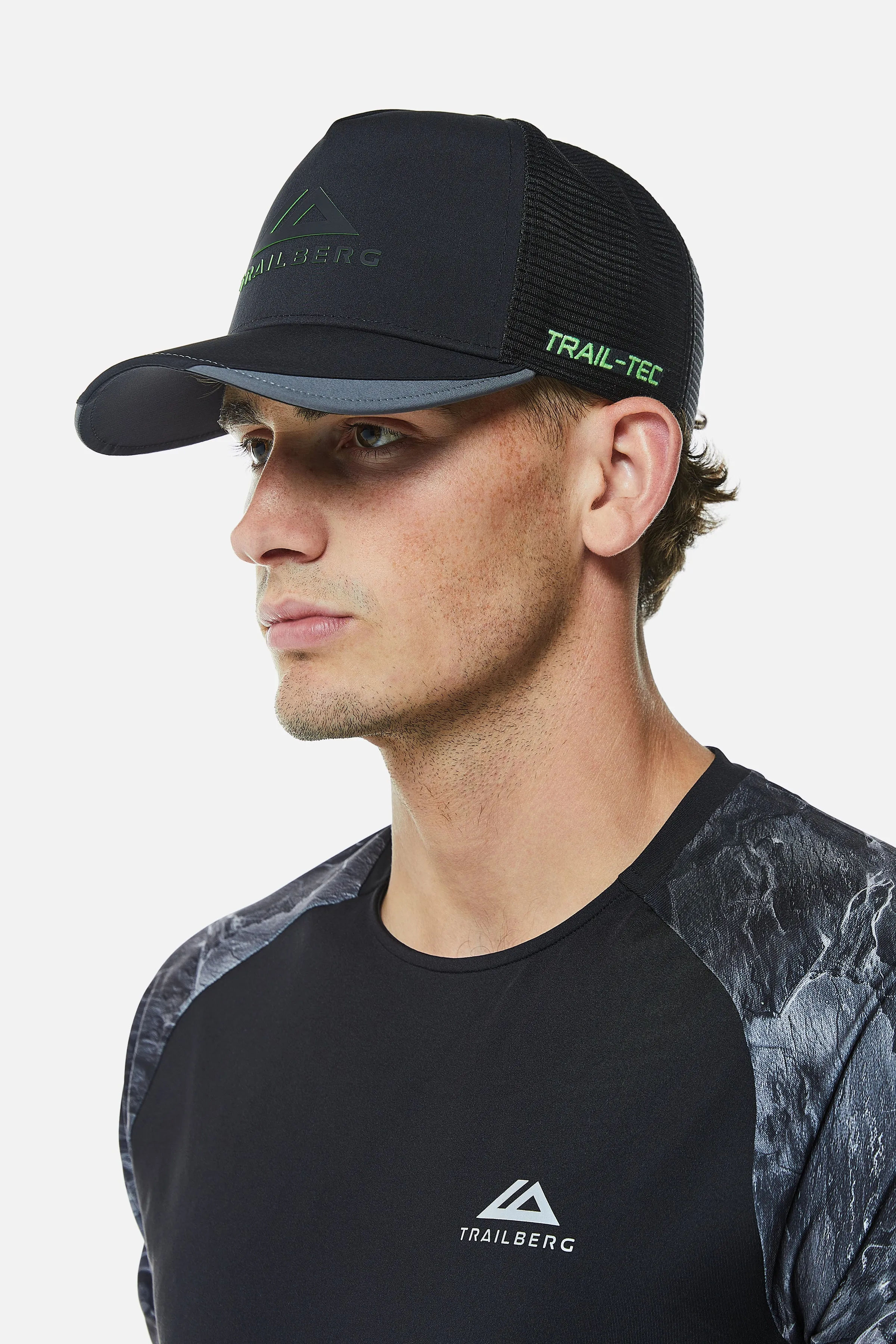 Vertex Obsidian Trucker Cap - Black/Neon Lime sold by Trailberg