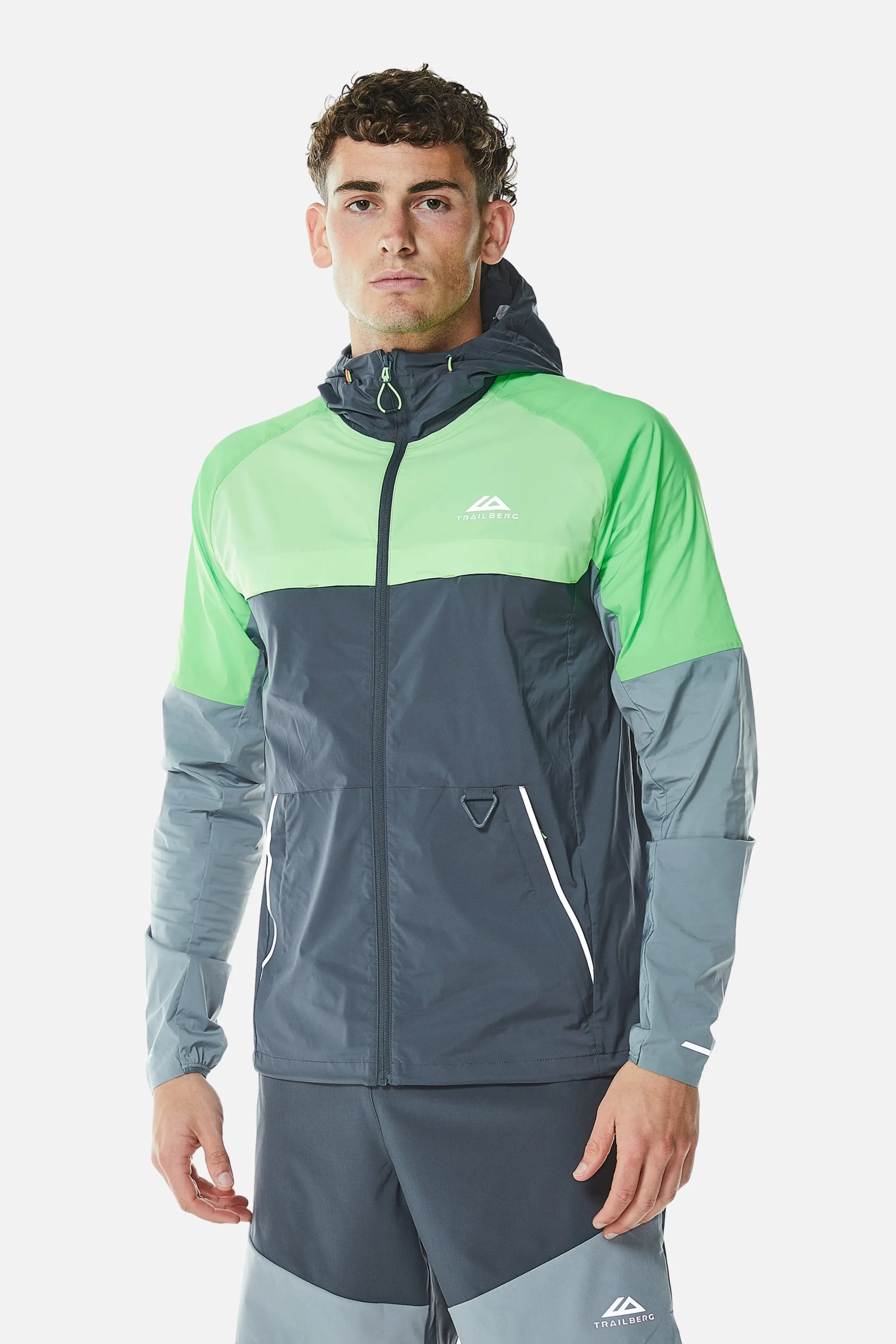 Surge Windbreaker - Iron Grey/Neon Lime/Vivid Green/Moon Grey sold by Trailberg
