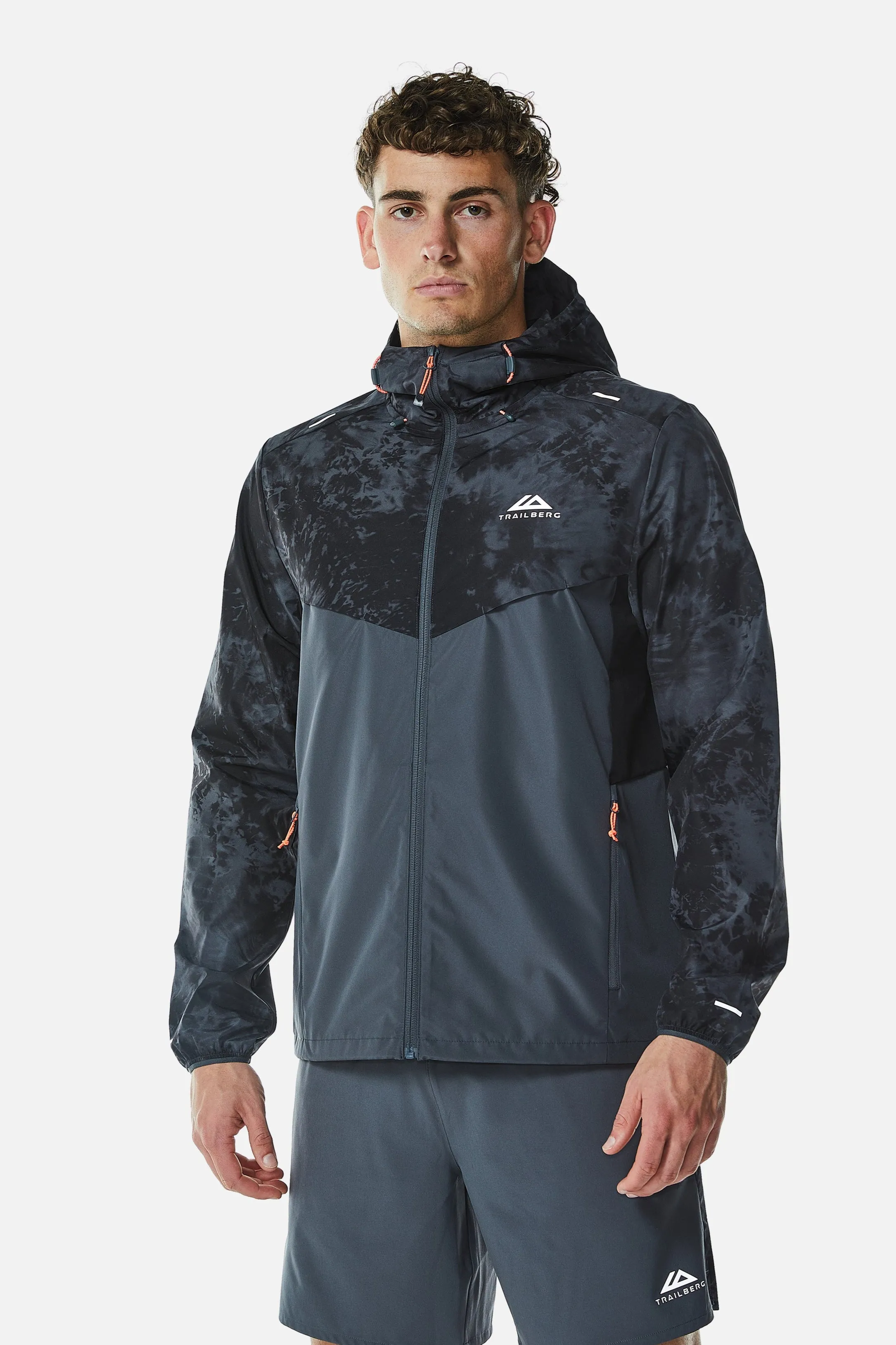 Tie Dye Windbreaker - Iron Grey/Black sold by Trailberg