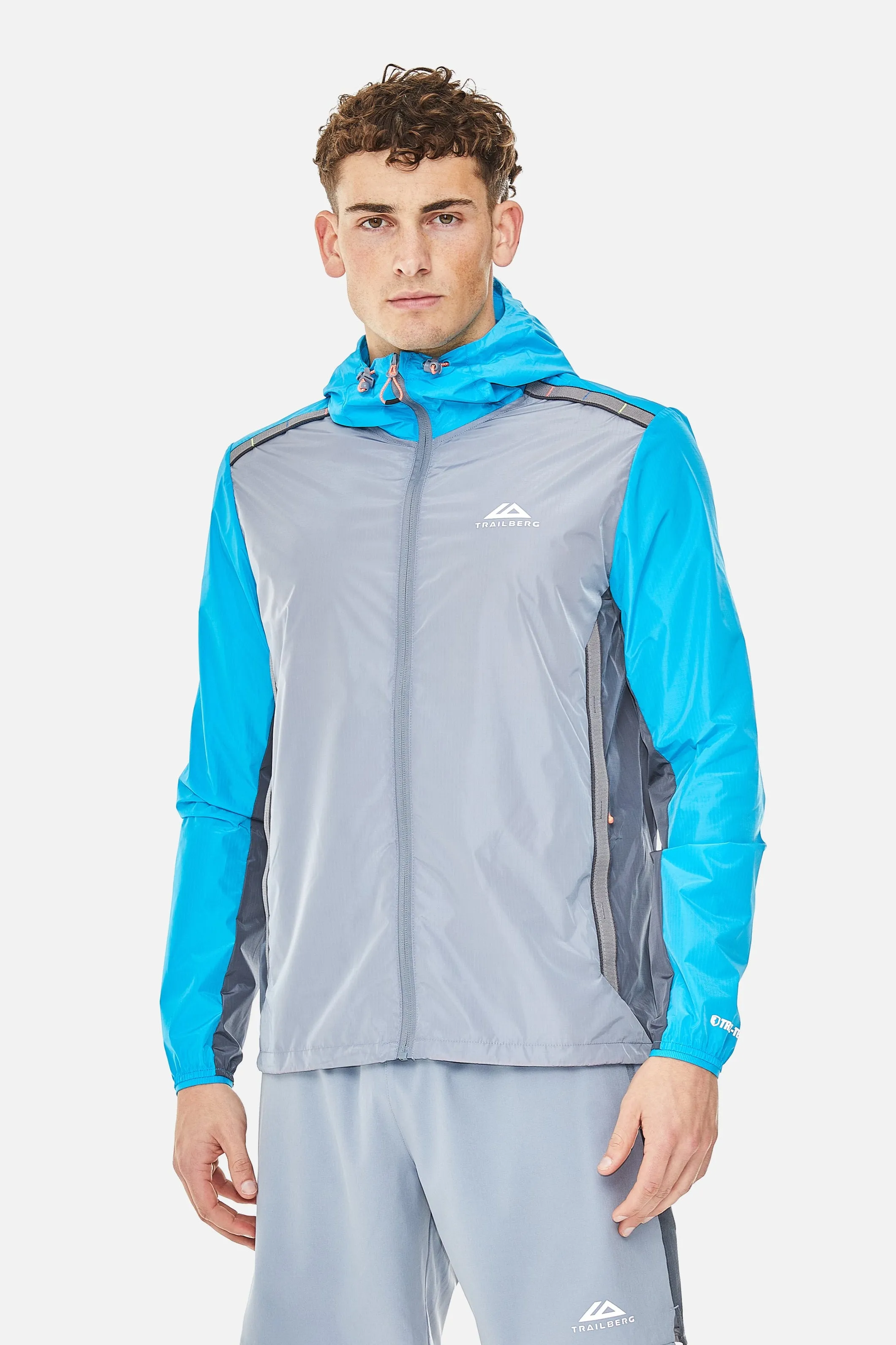 Triathlon SS25 Windbreaker - Cloud Haze/Storm Grey/Aqua Wave sold by Trailberg