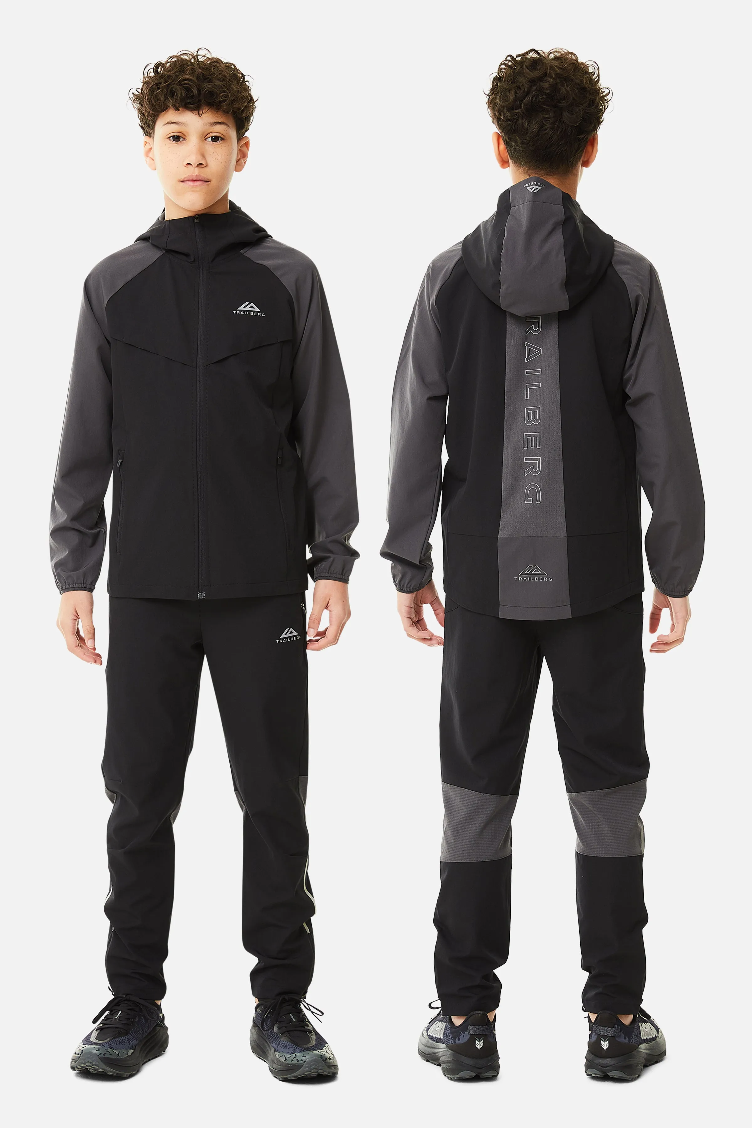 Boys Rapid Keyline Tracksuit - Black/Volcano Grey sold by Trailberg