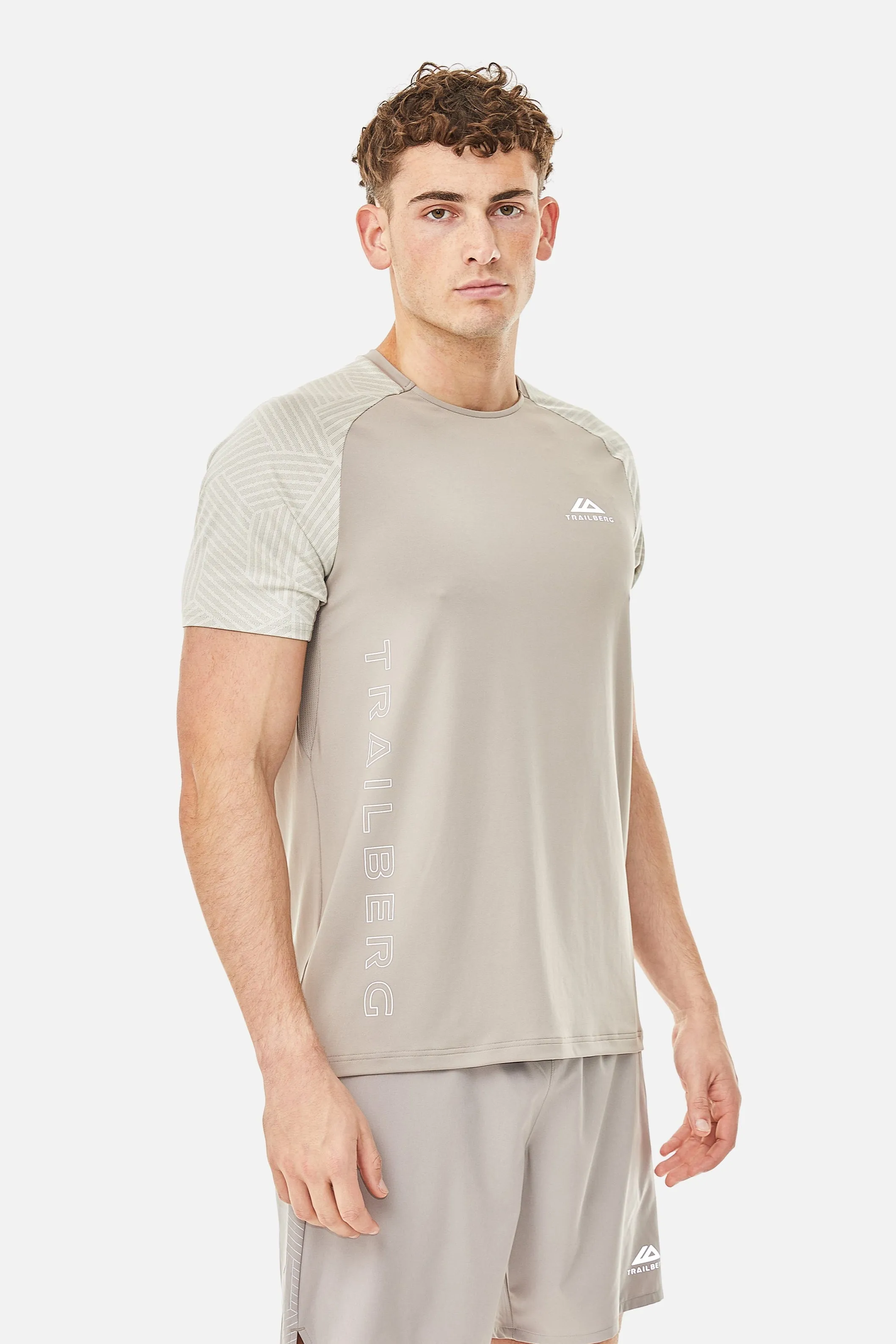 Axis Jacquard Tee - Pale Taupe sold by Trailberg