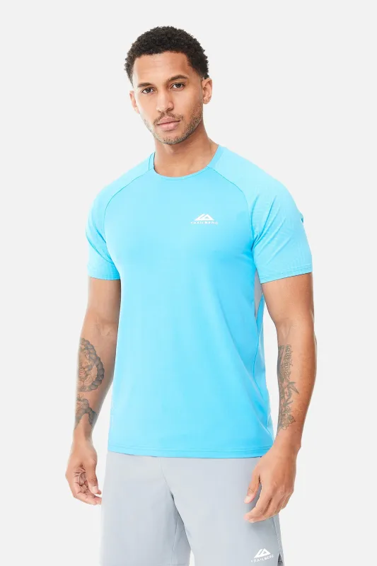 Axis Jacquard Tee - Aqua Wave/Frosted Fog sold by Trailberg