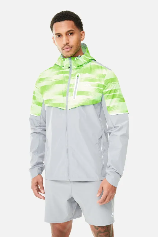 Dimension 2.0 Windbreaker - Moon Grey/Neon Lime/Vivid Green sold by Trailberg