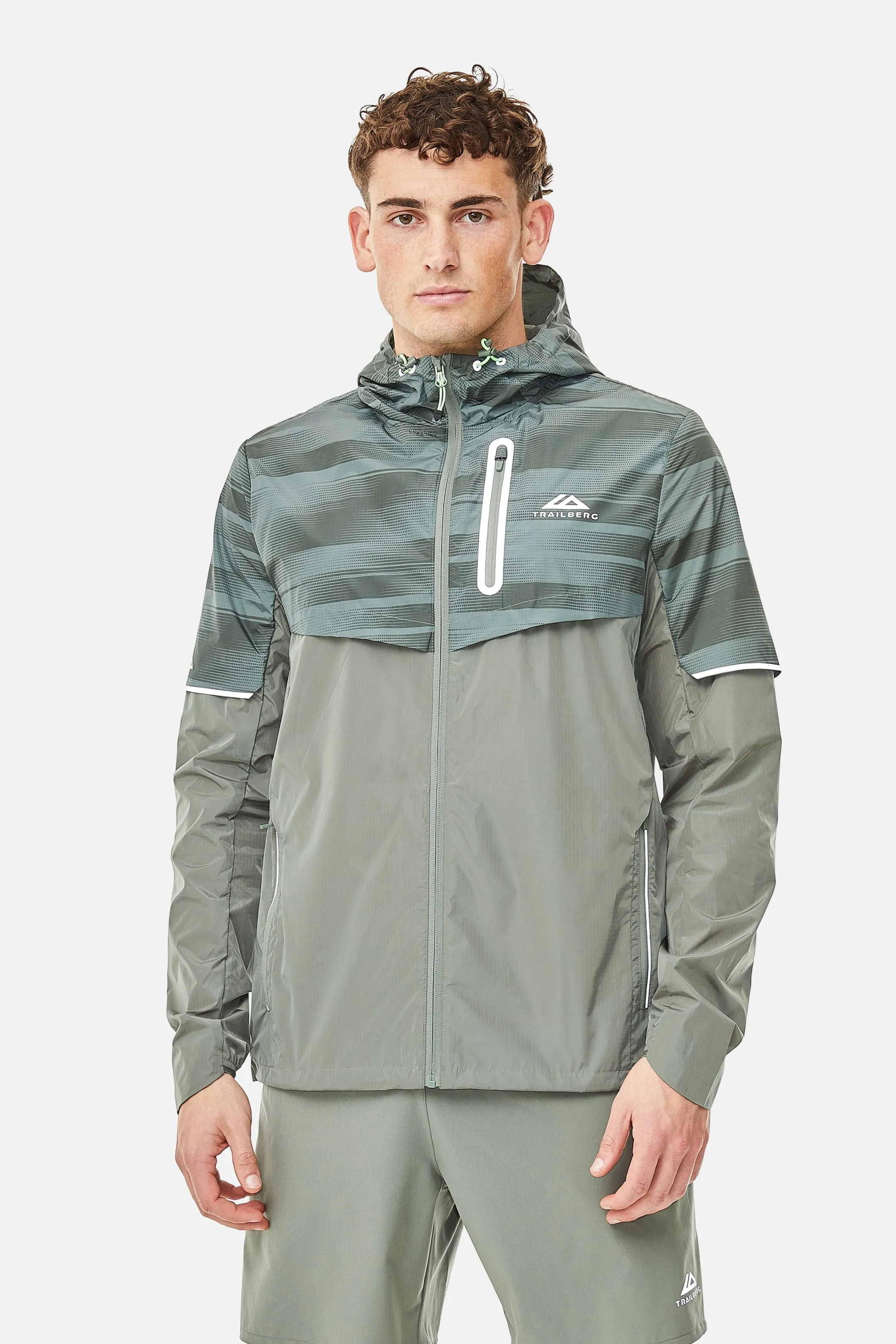 Dimension 2.0 Windbreaker - Pine Dust/Dark Fern sold by Trailberg