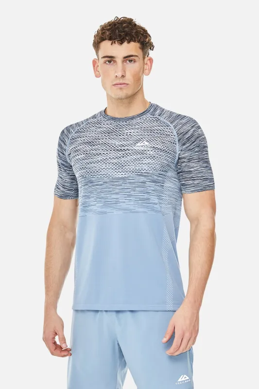 Apex Seamless Tee - Washed Indigo/Eclipse Blue/Deep Ocean/White sold by Trailberg