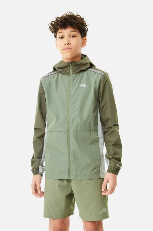 Boys Triathlon 2.0 Windbreaker - Pine Dust/Frosted Leaf sold by Trailberg