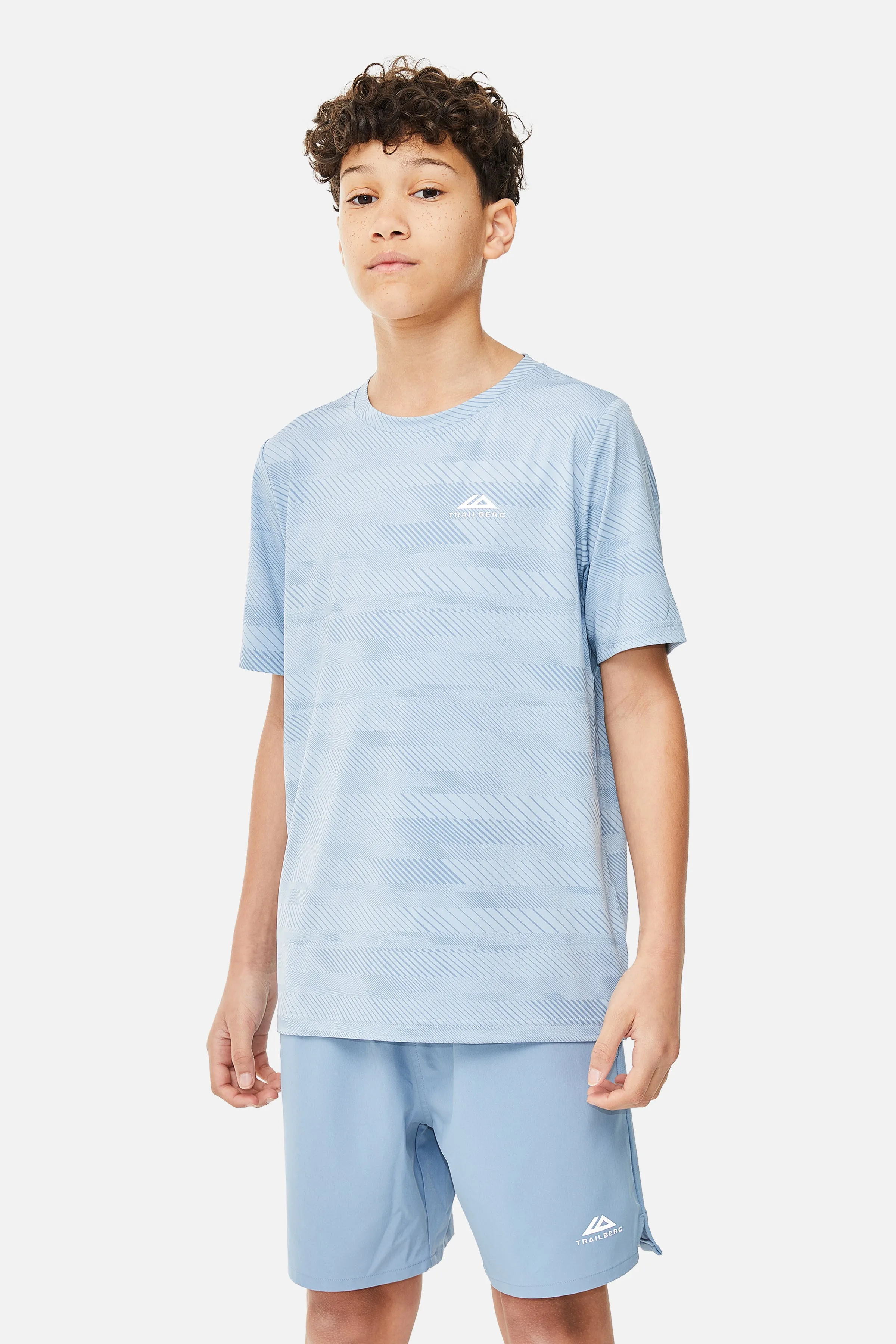 Boys Racer AOP Tee - Blue Frost/Washed Indigo sold by Trailberg